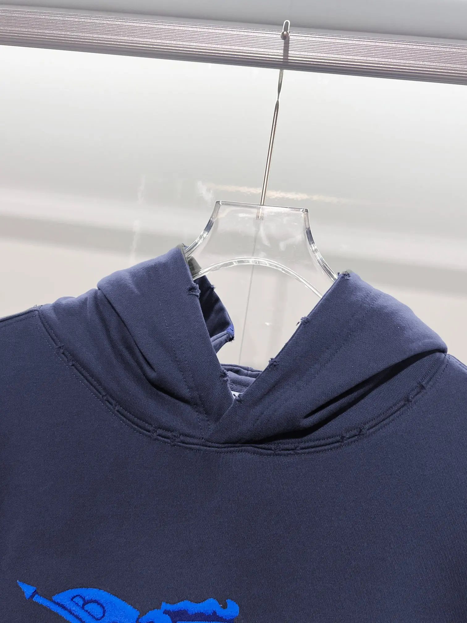 EKD Logo Distressed Cotton-Jersey Hoodie D22024133 — view 7