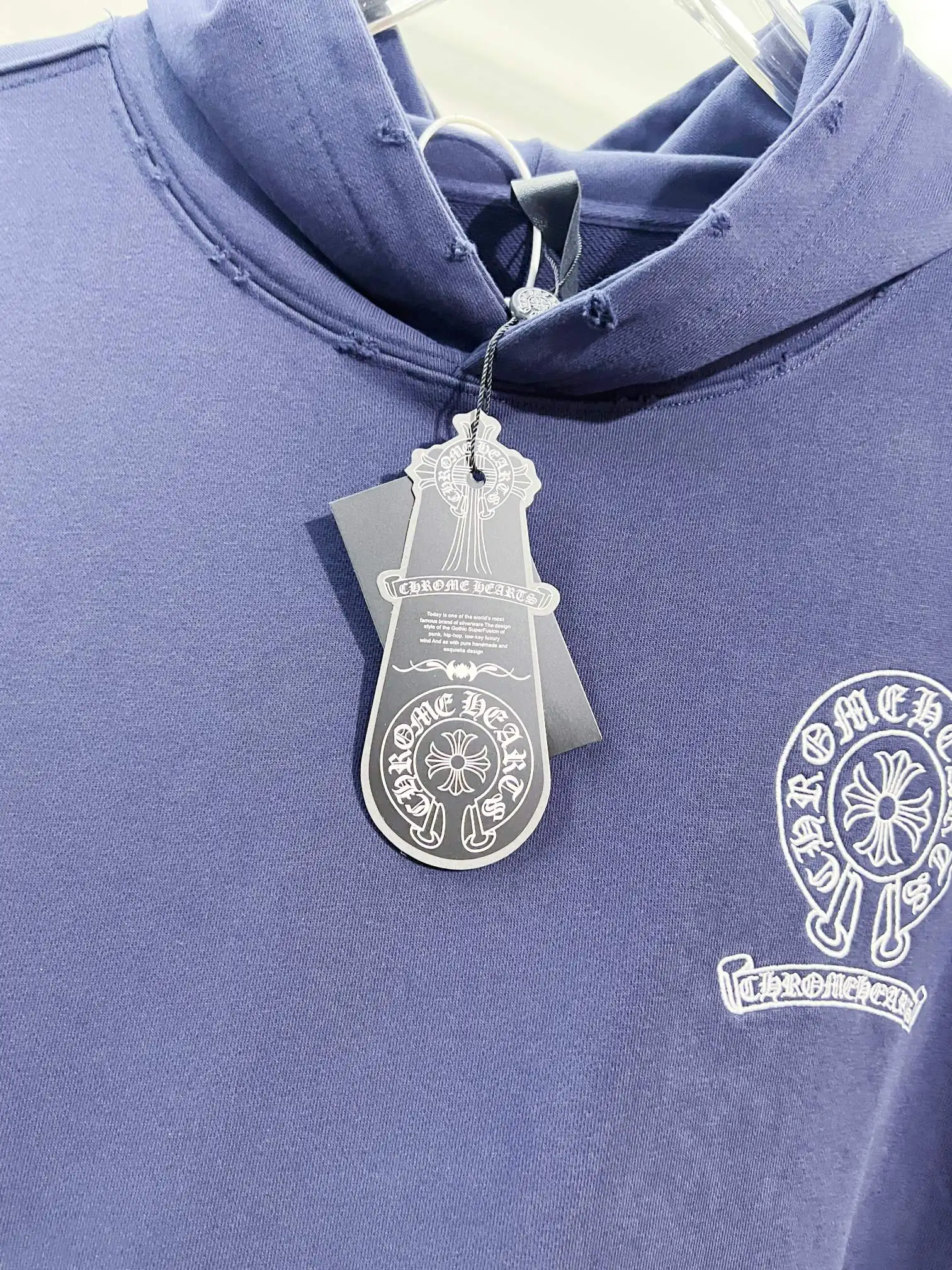 Chrome Hearts Logo Embroidery Distressed Hoodie D22024145 — view 6
