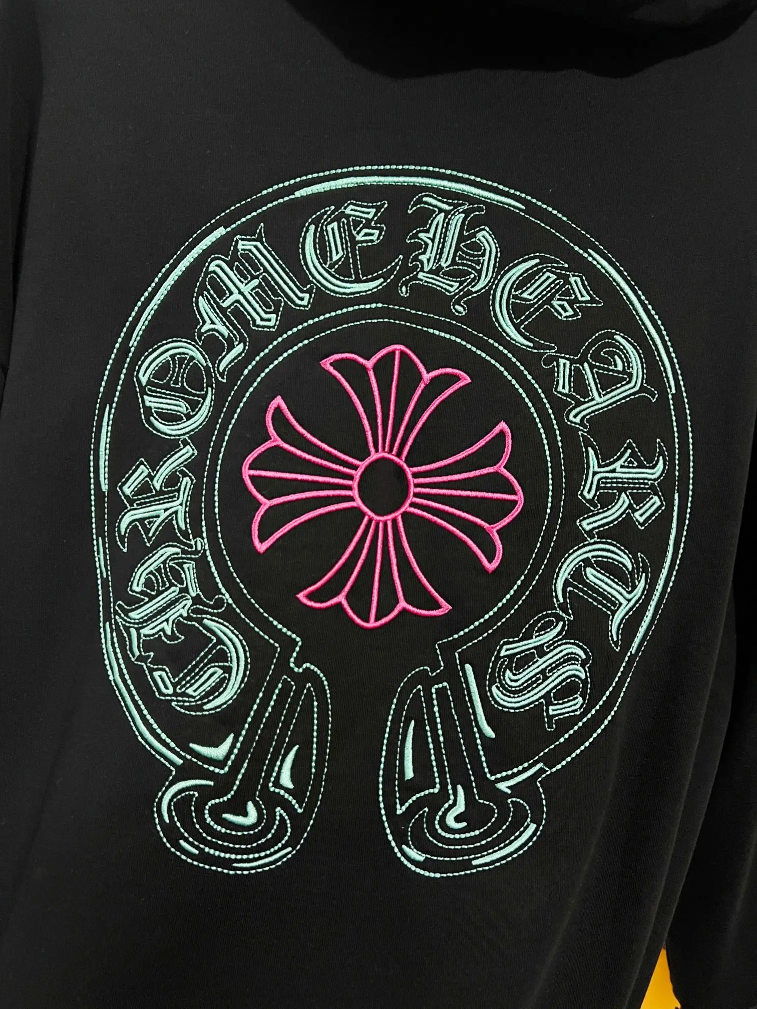 Logo-Embroidered Distressed Cotton Hoodie D22024148 — view 5