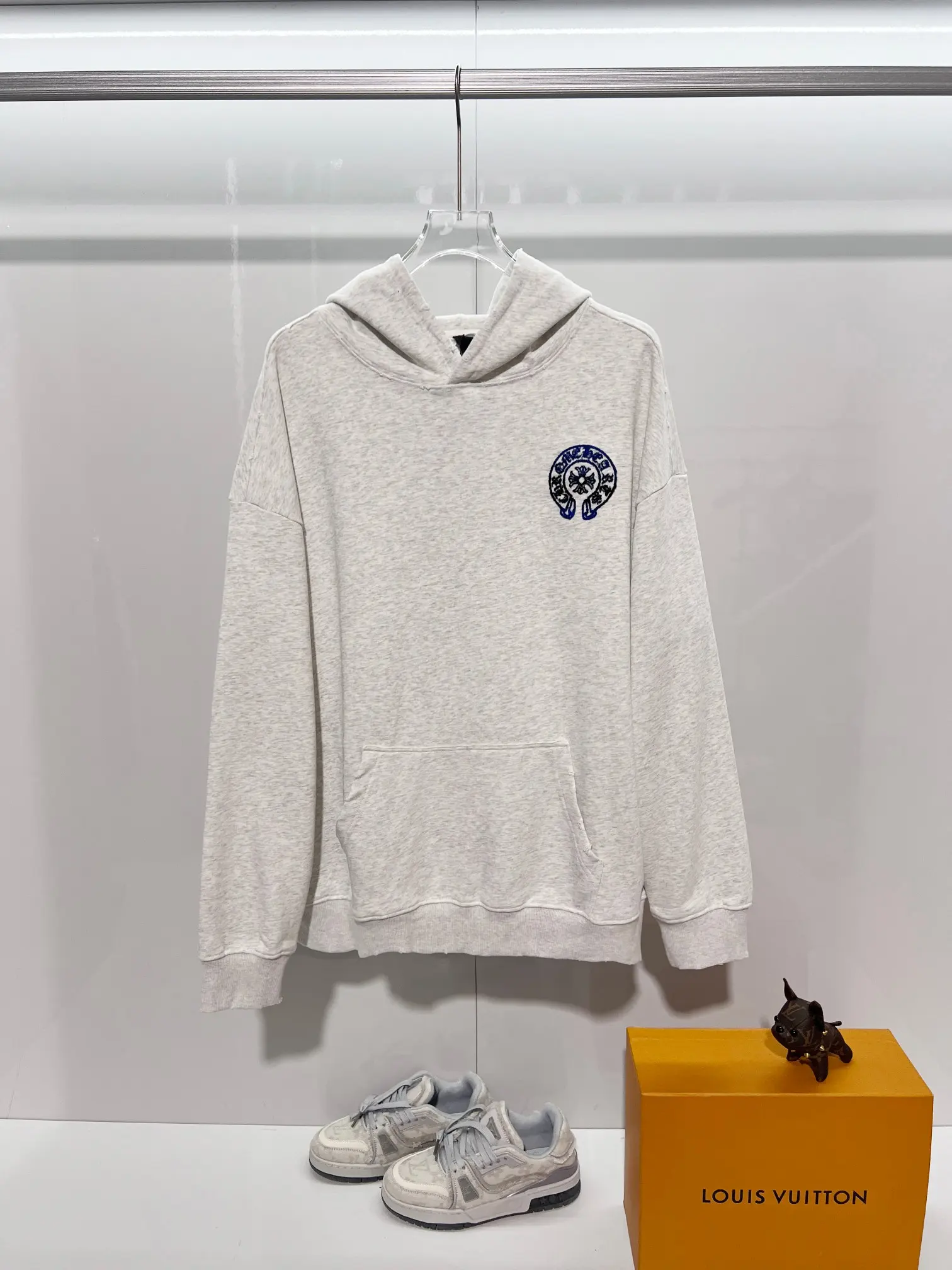 Logo-Embroidered Distressed Cotton-Jersey Hoodie D22024143