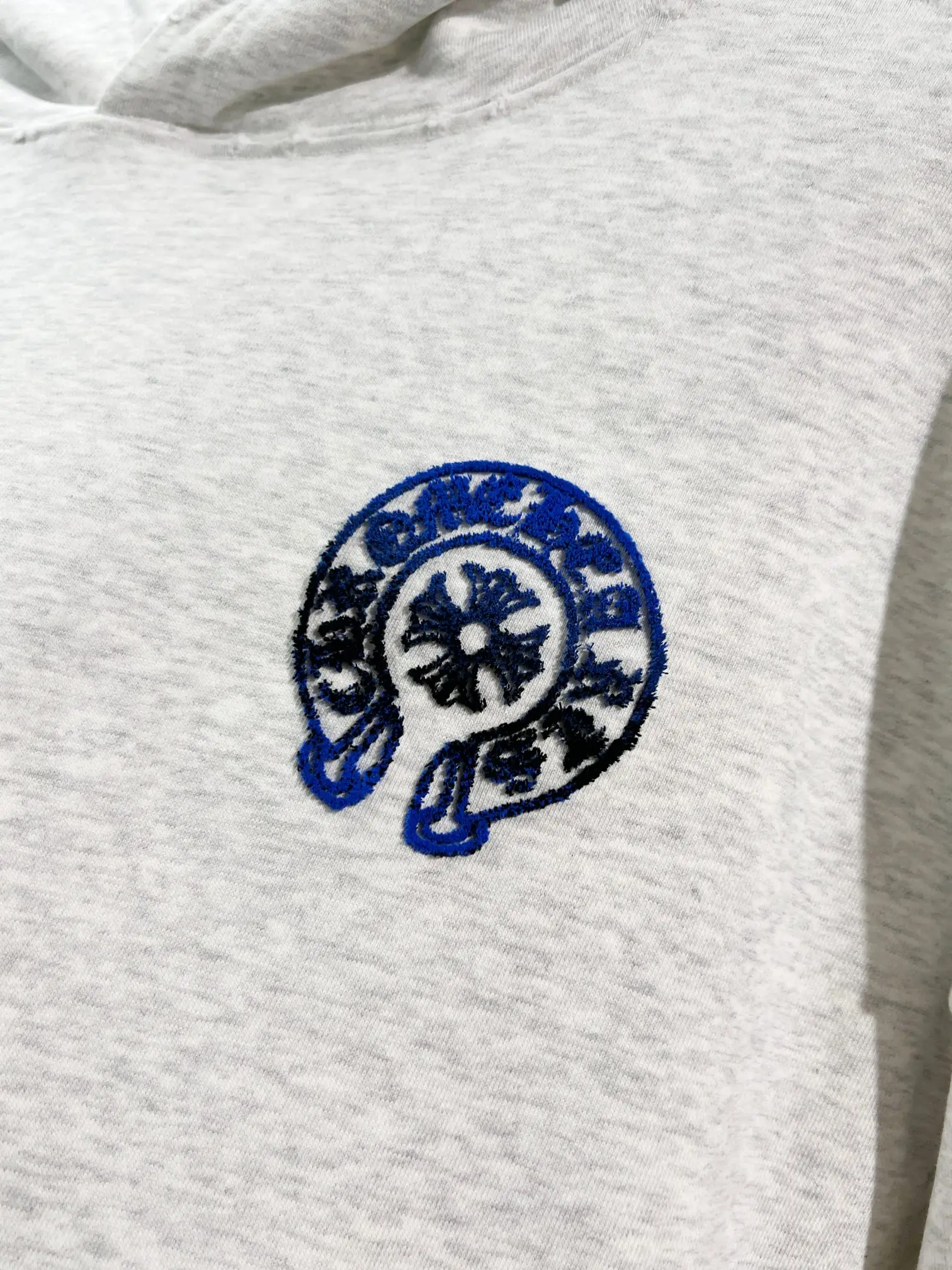 Logo-Embroidered Distressed Cotton-Jersey Hoodie D22024143 — view 4