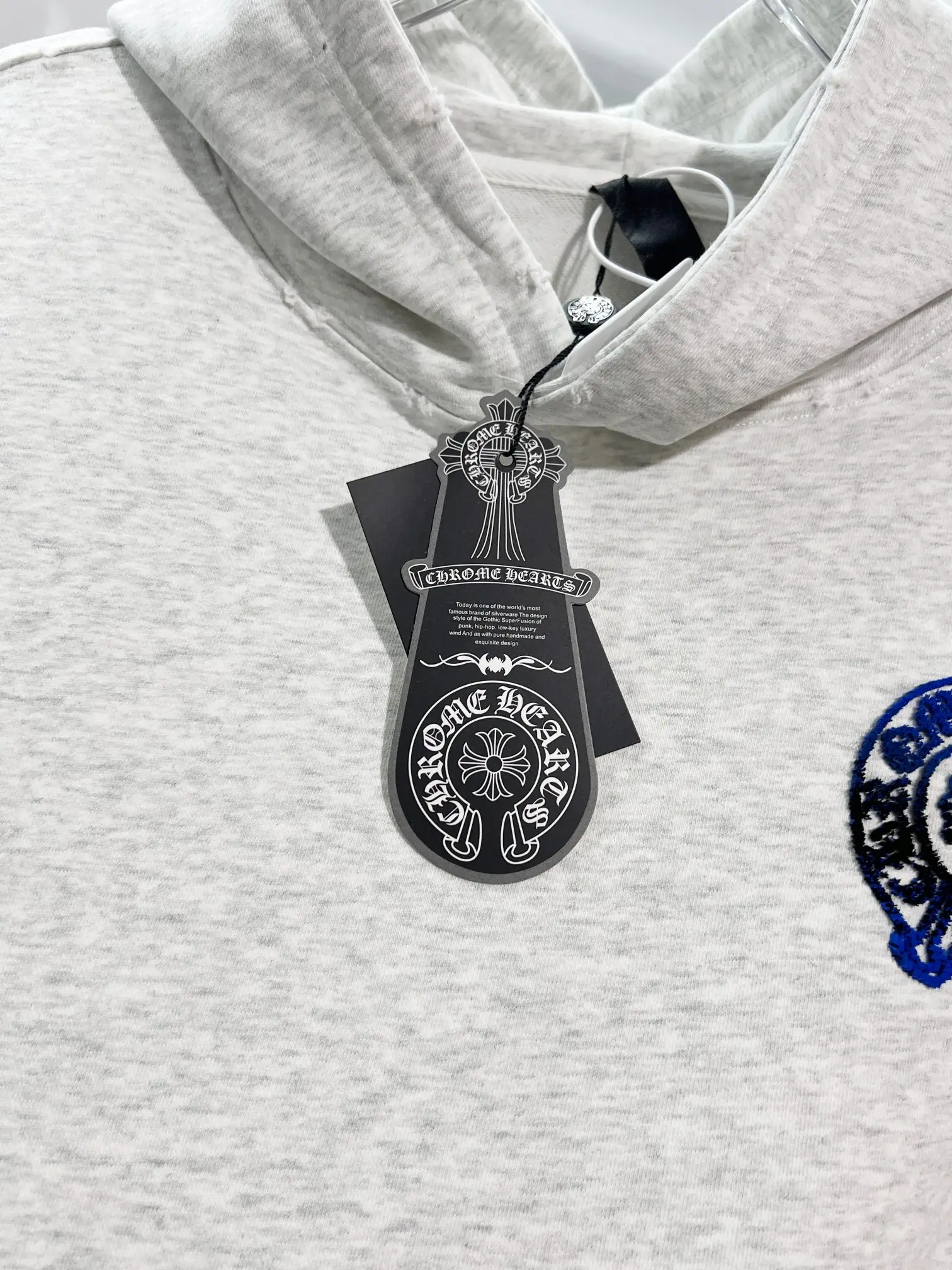 Logo-Embroidered Distressed Cotton-Jersey Hoodie D22024143 — view 6