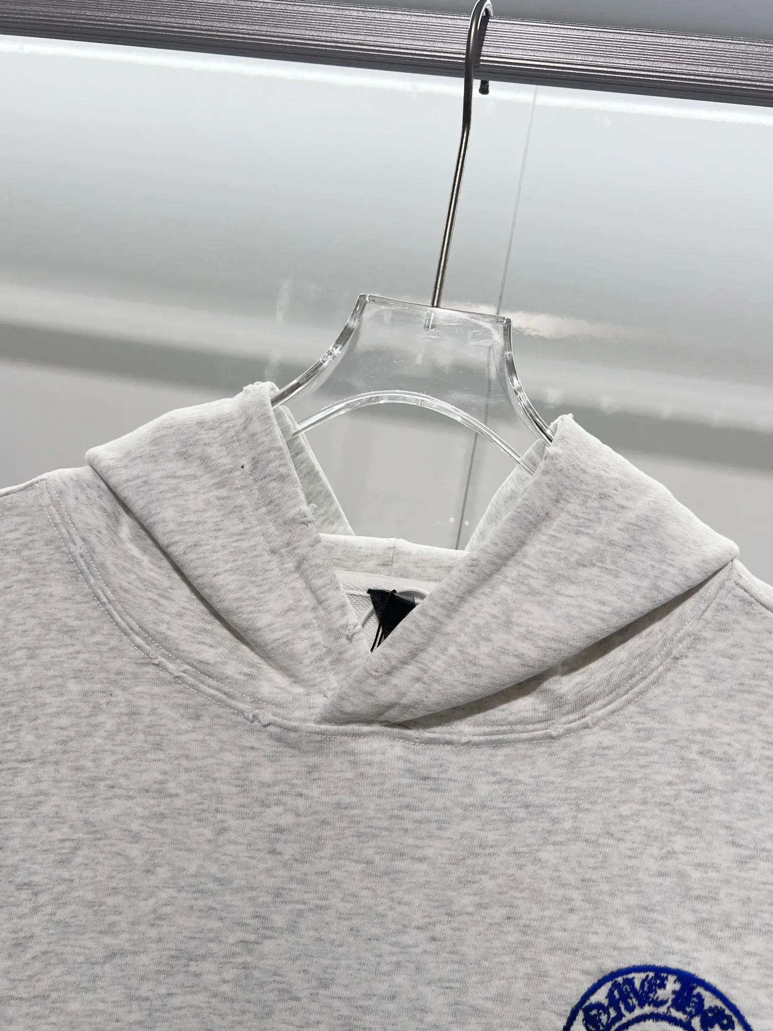 Logo-Embroidered Distressed Cotton-Jersey Hoodie D22024143 — view 7