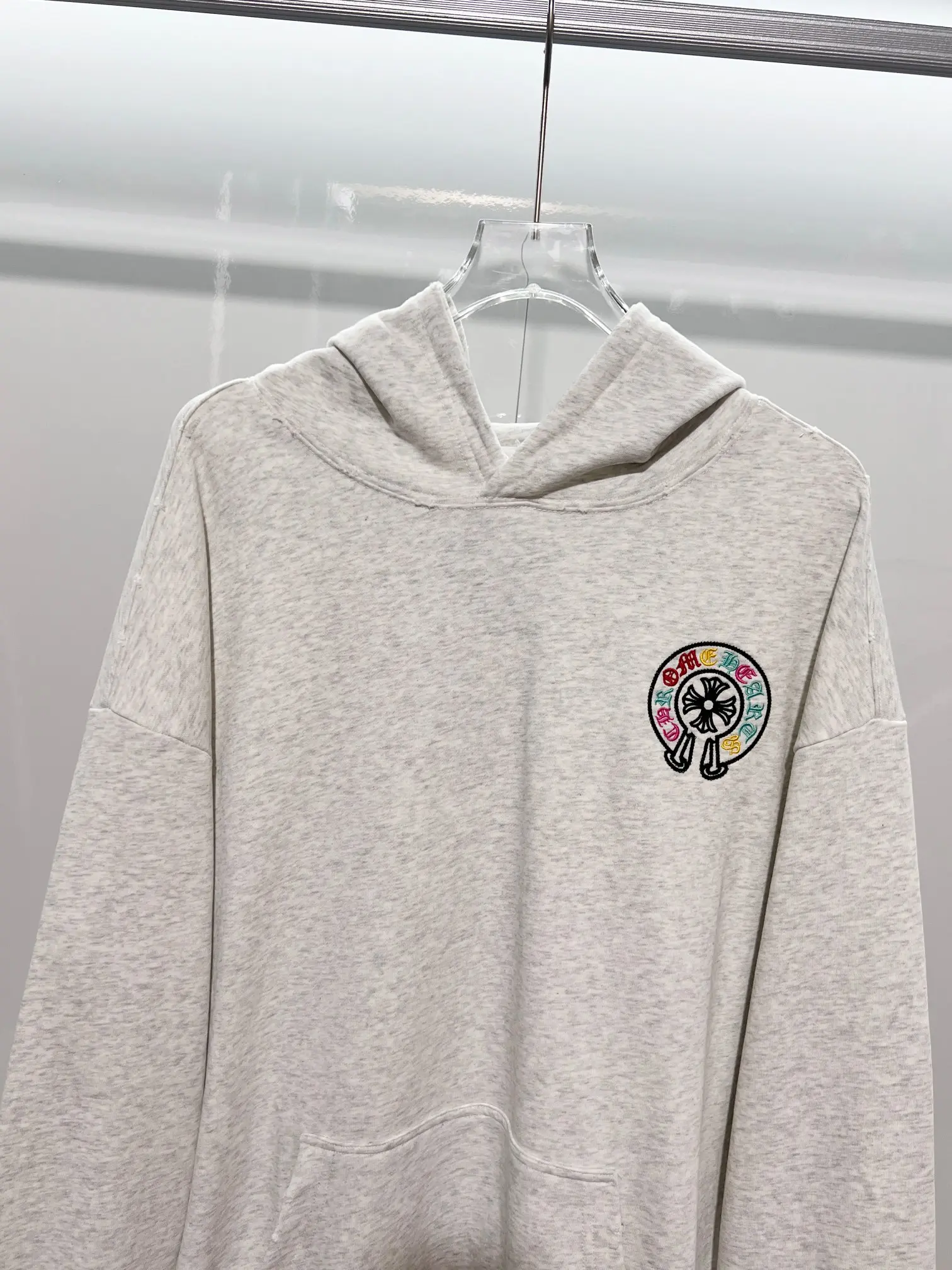 Logo Embroidery Distressed Cotton Hoodie D22024147 — view 3