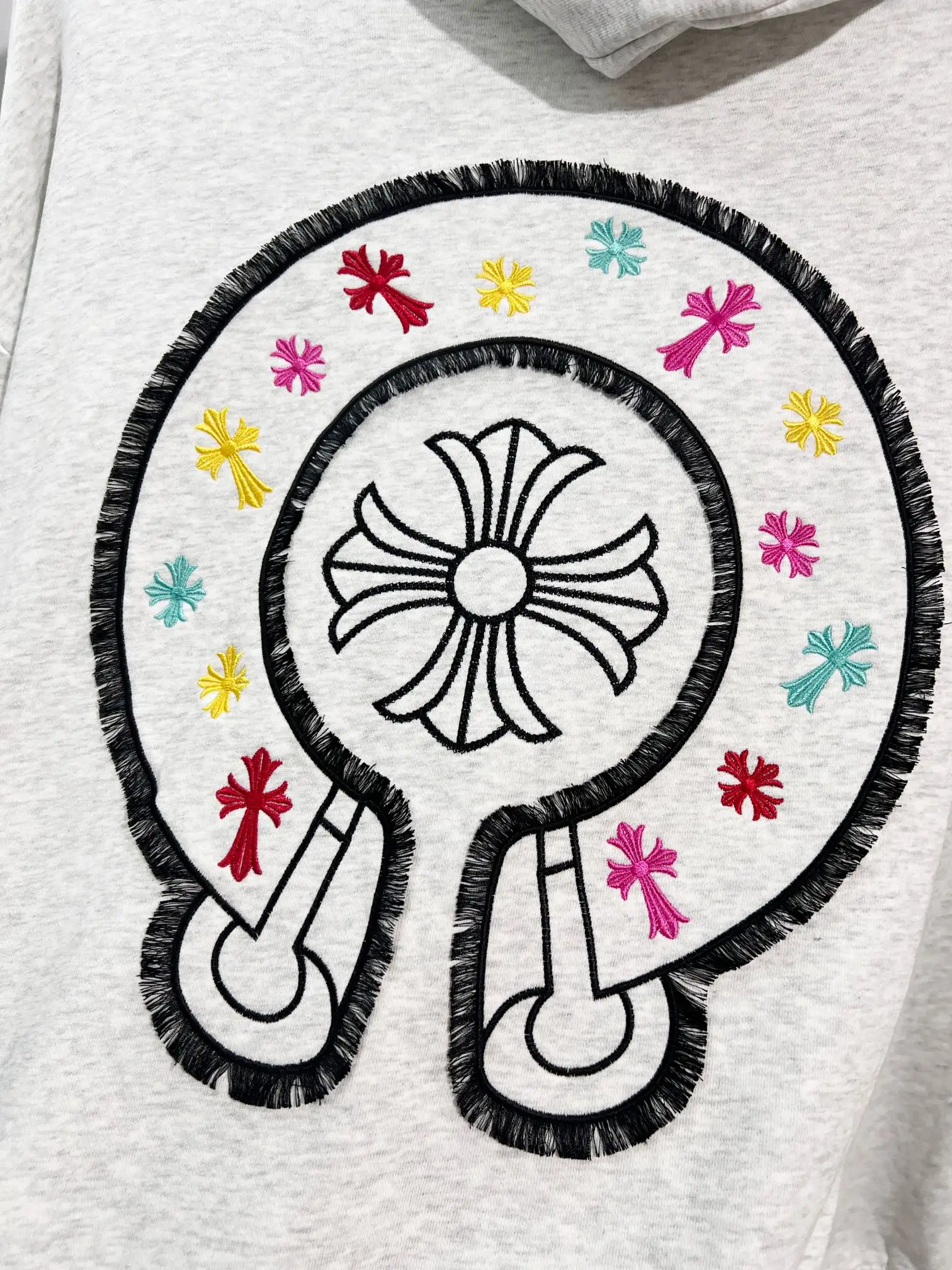 Logo Embroidery Distressed Cotton Hoodie D22024147 — view 5
