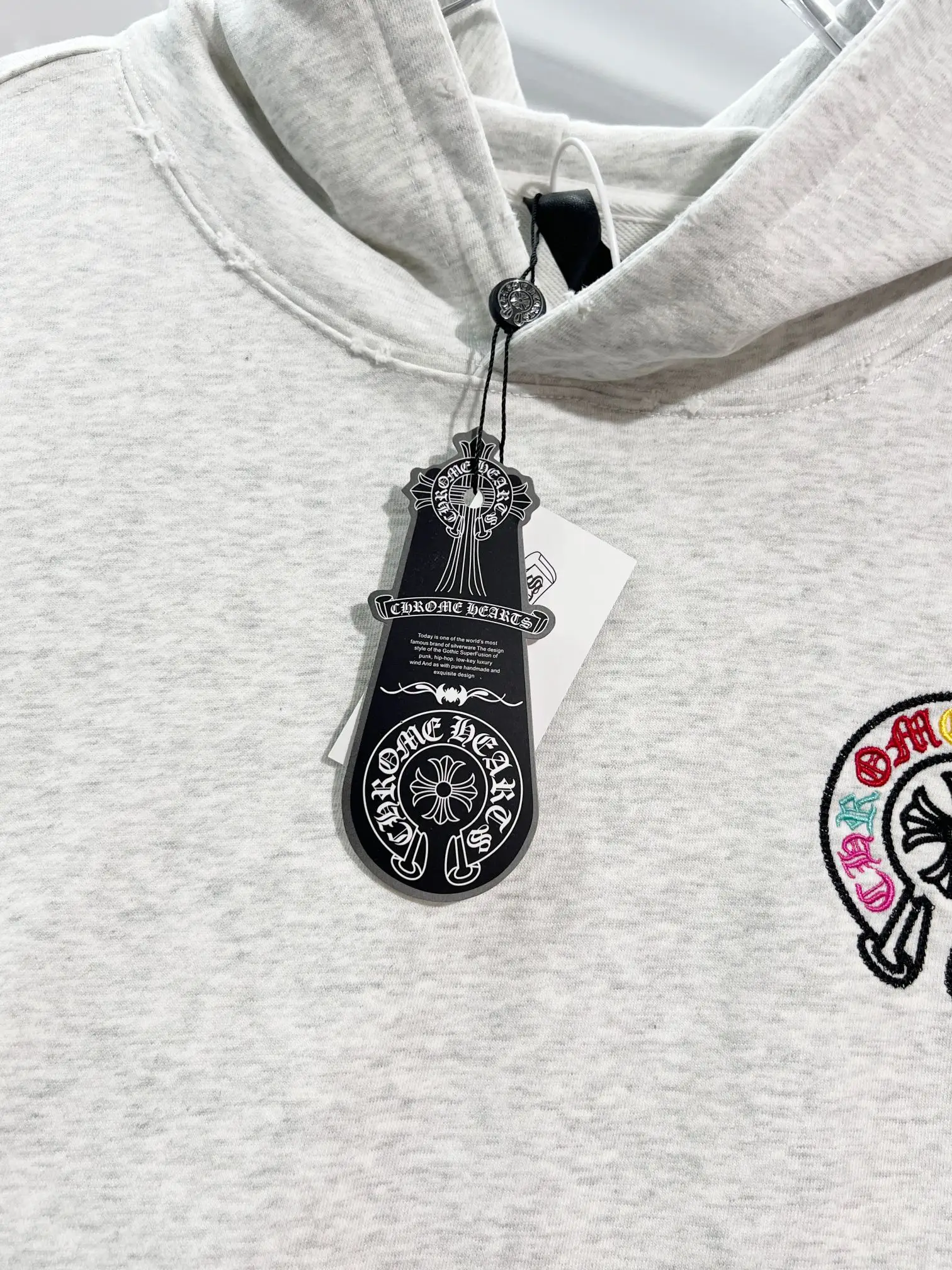 Logo Embroidery Distressed Cotton Hoodie D22024147 — view 6