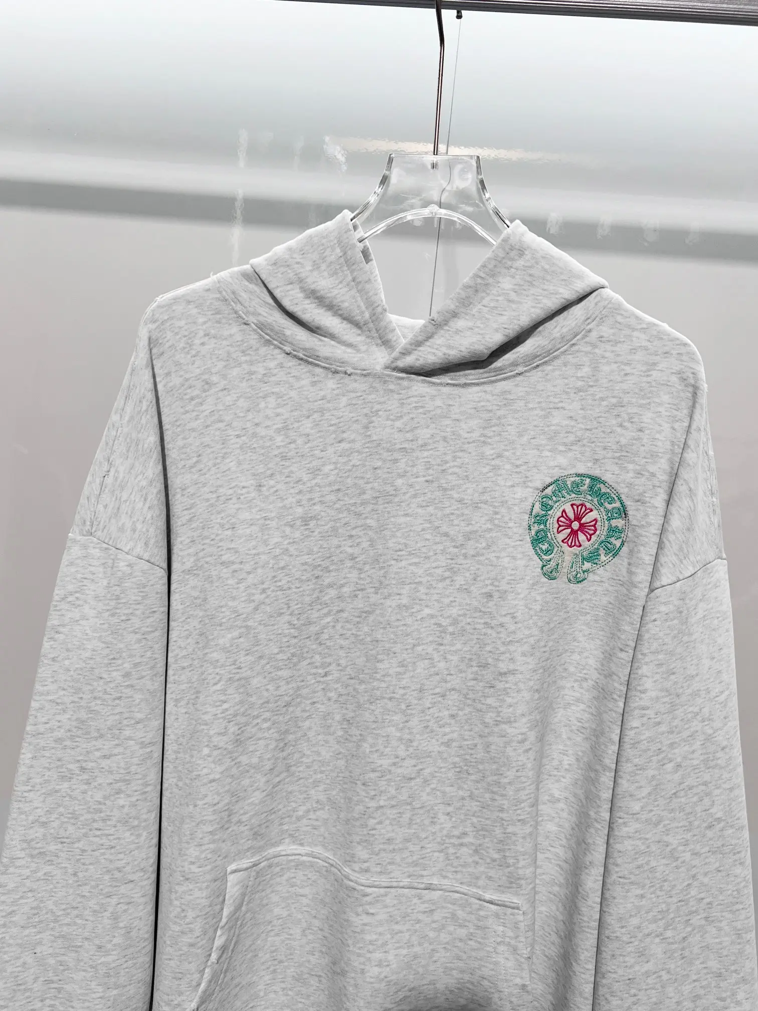 Logo Embroidery Distressed Cotton Hoodie D22024149 — view 3