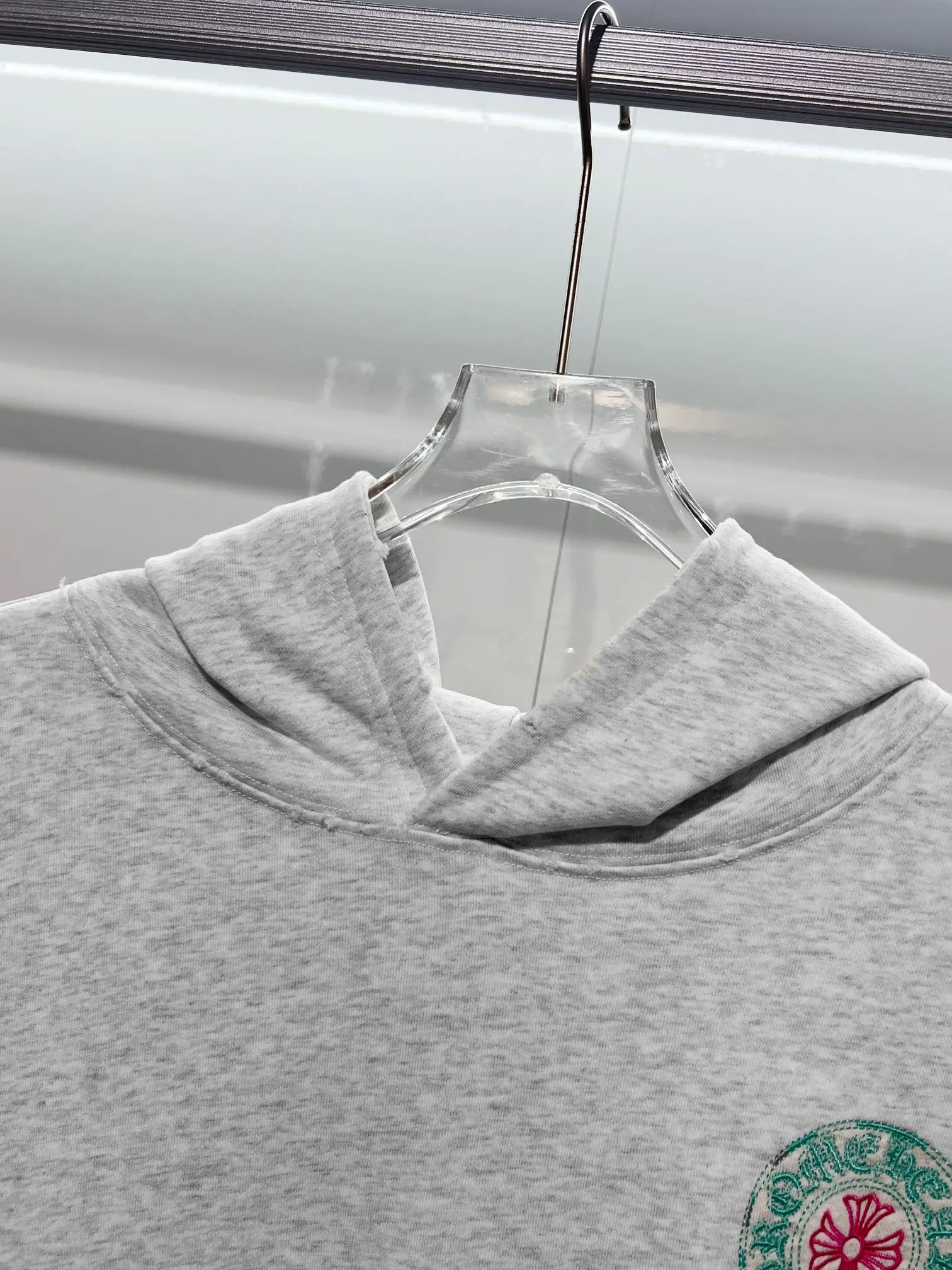 Logo Embroidery Distressed Cotton Hoodie D22024149 — view 7