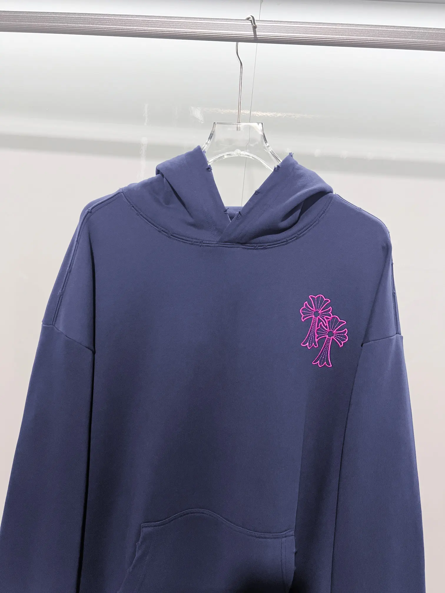 Cross Patch Distressed Cotton-Jersey Hoodie D22024151 — view 3