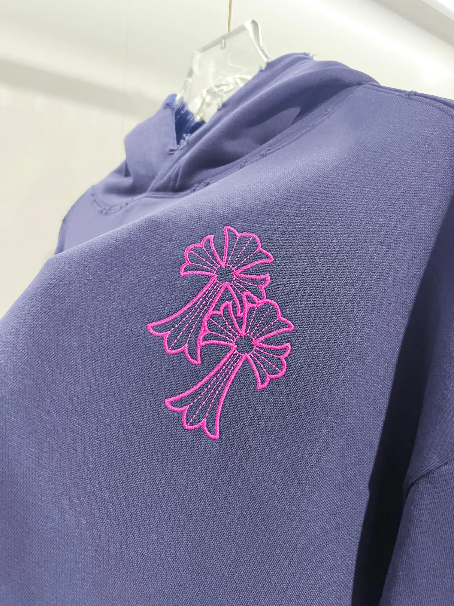 Cross Patch Distressed Cotton-Jersey Hoodie D22024151 — view 4