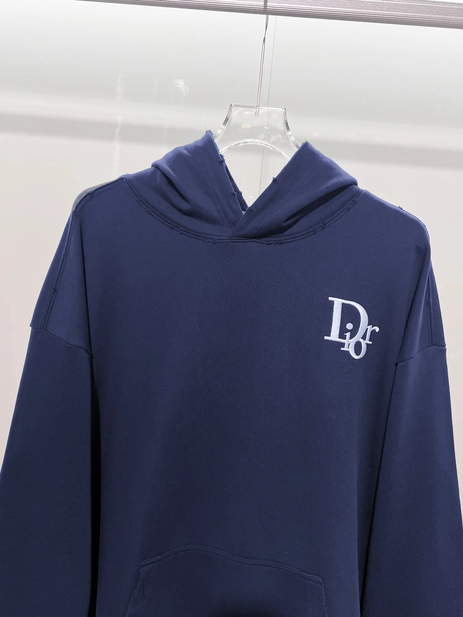 Logo Embroidery Distressed Cotton Hoodie D22024135 — view 3