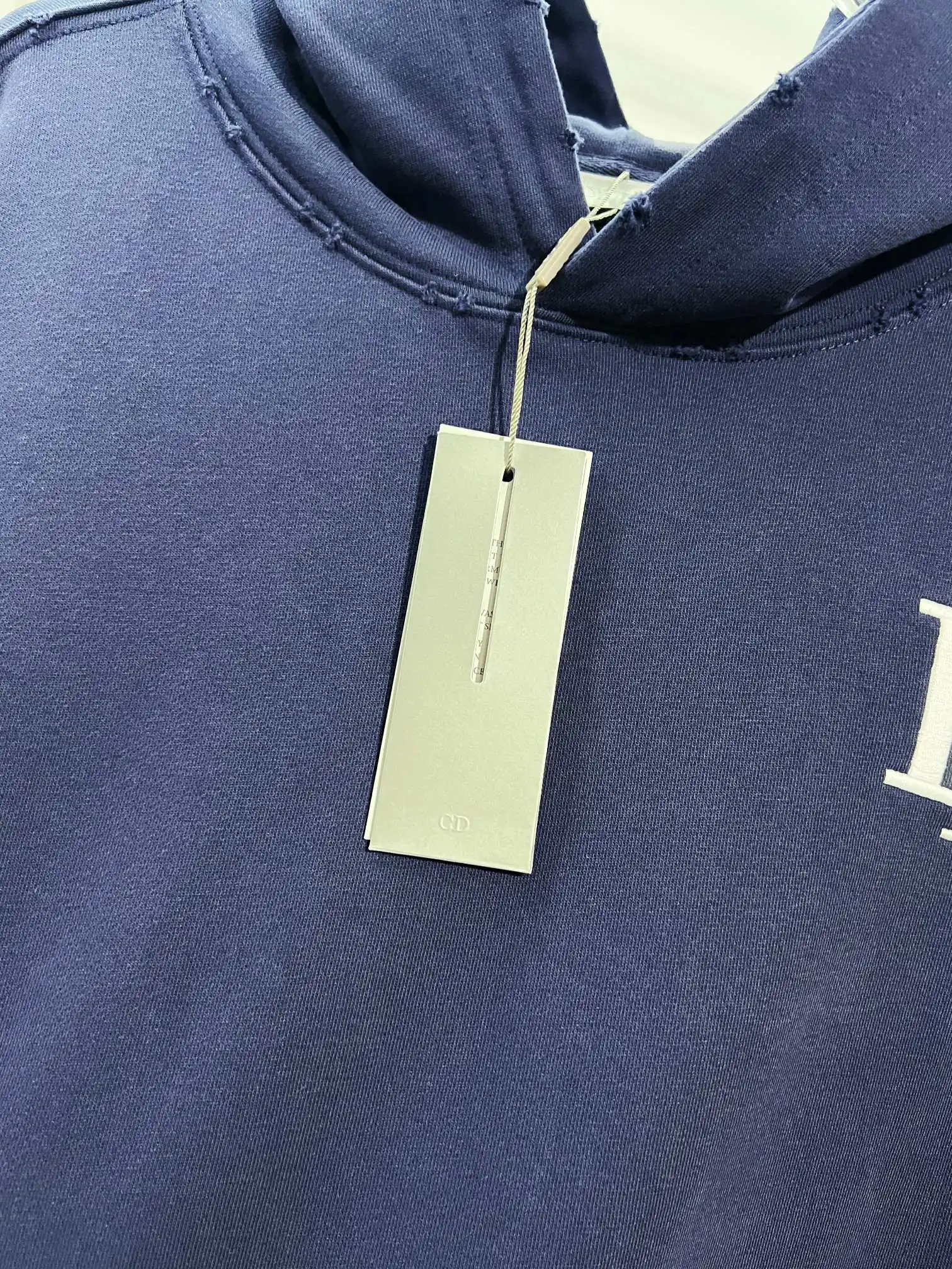 Logo Embroidery Distressed Cotton Hoodie D22024135 — view 6