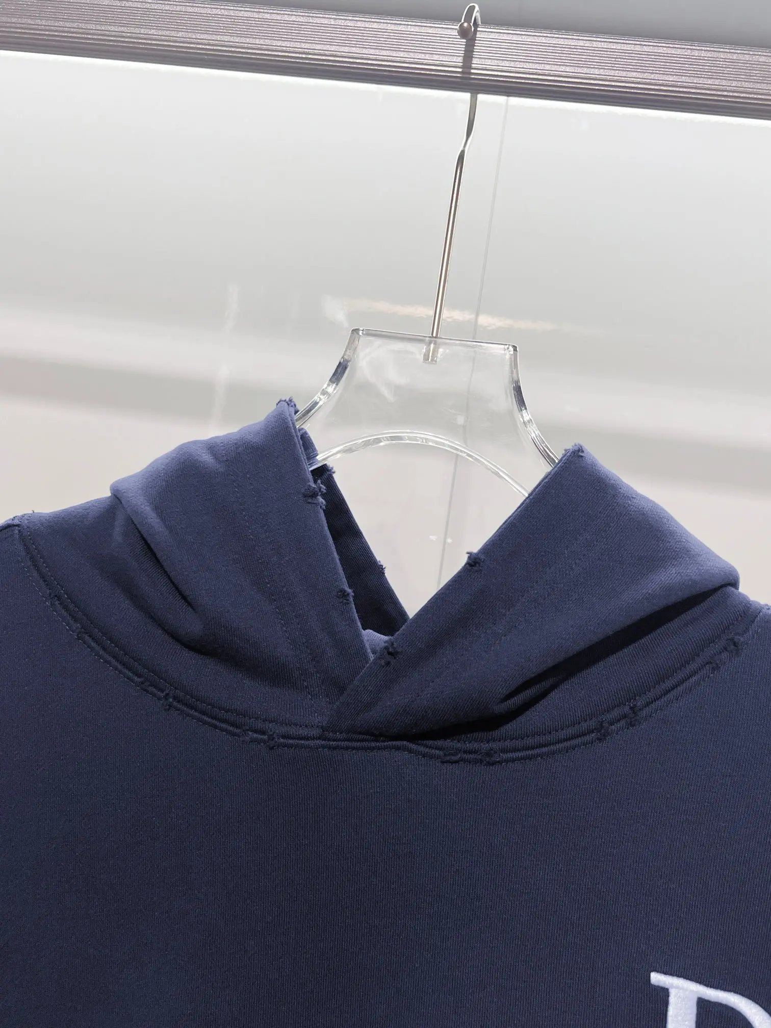 Logo Embroidery Distressed Cotton Hoodie D22024135 — view 7
