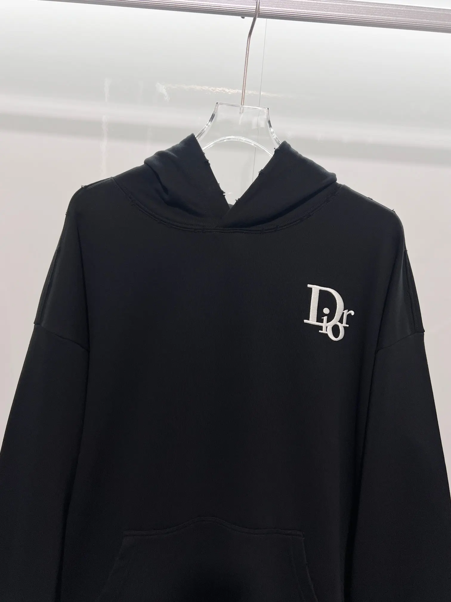 Logo Embroidery Distressed Cotton Hoodie D22024134 — view 3