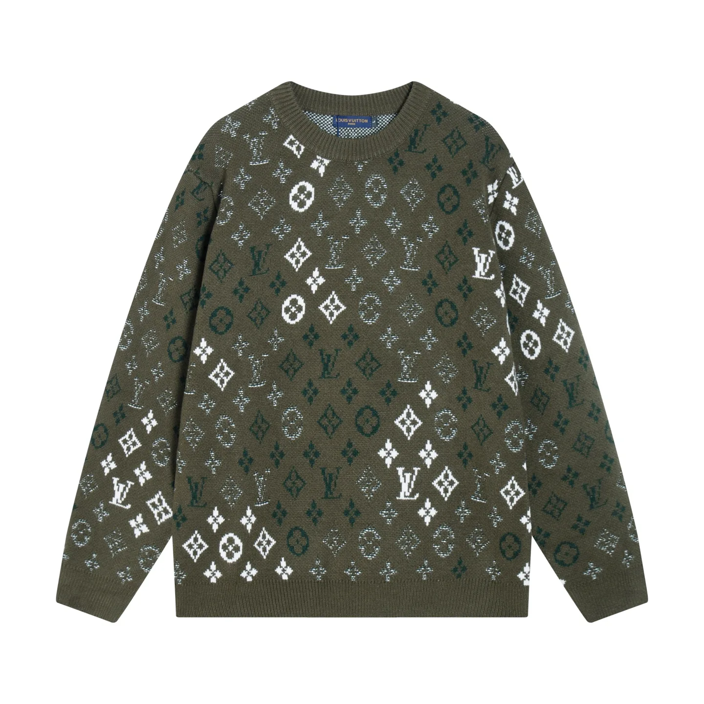 Monogram Jacquard Crew-Neck Wool Sweater D22023355
