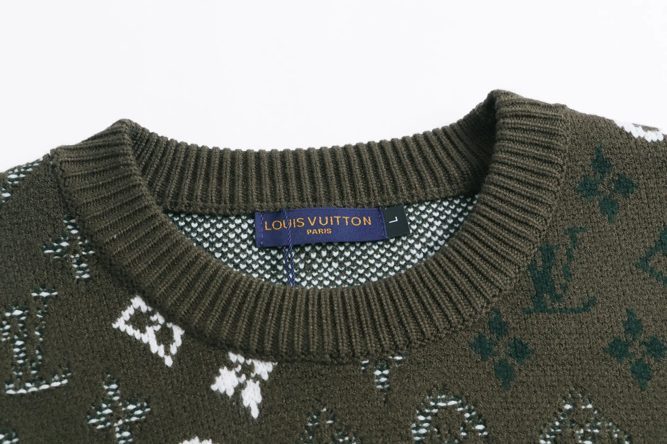 Monogram Jacquard Crew-Neck Wool Sweater D22023355 — view 6