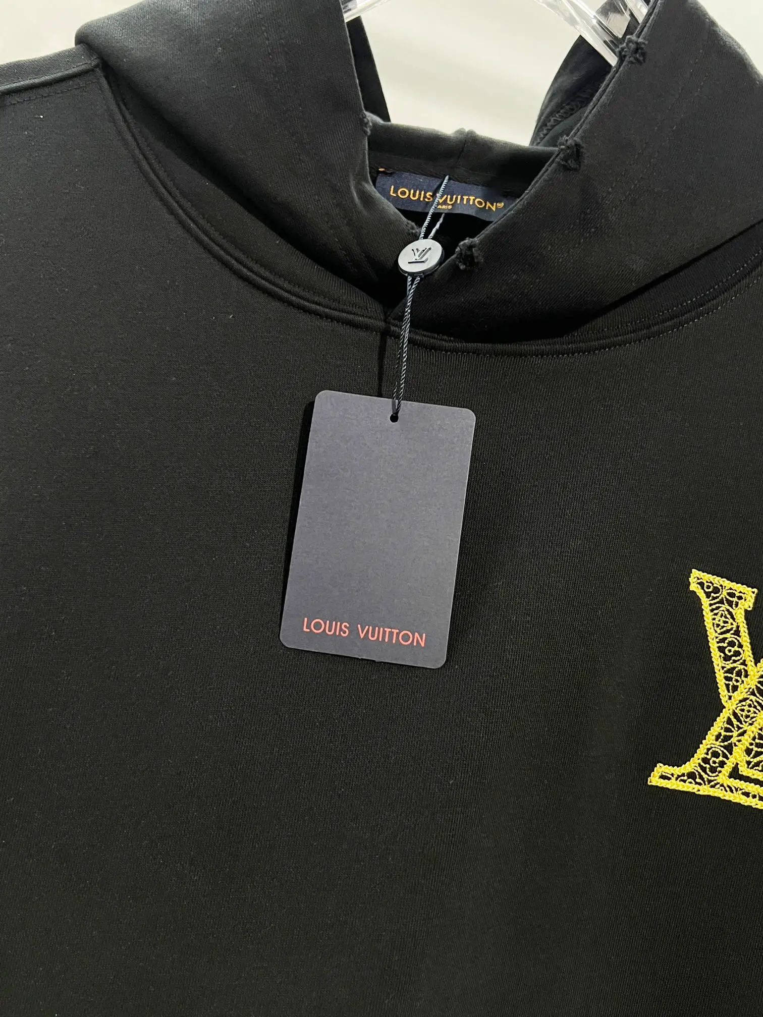 Embroidered Logo Distressed Cotton Hoodie D22024136 — view 6