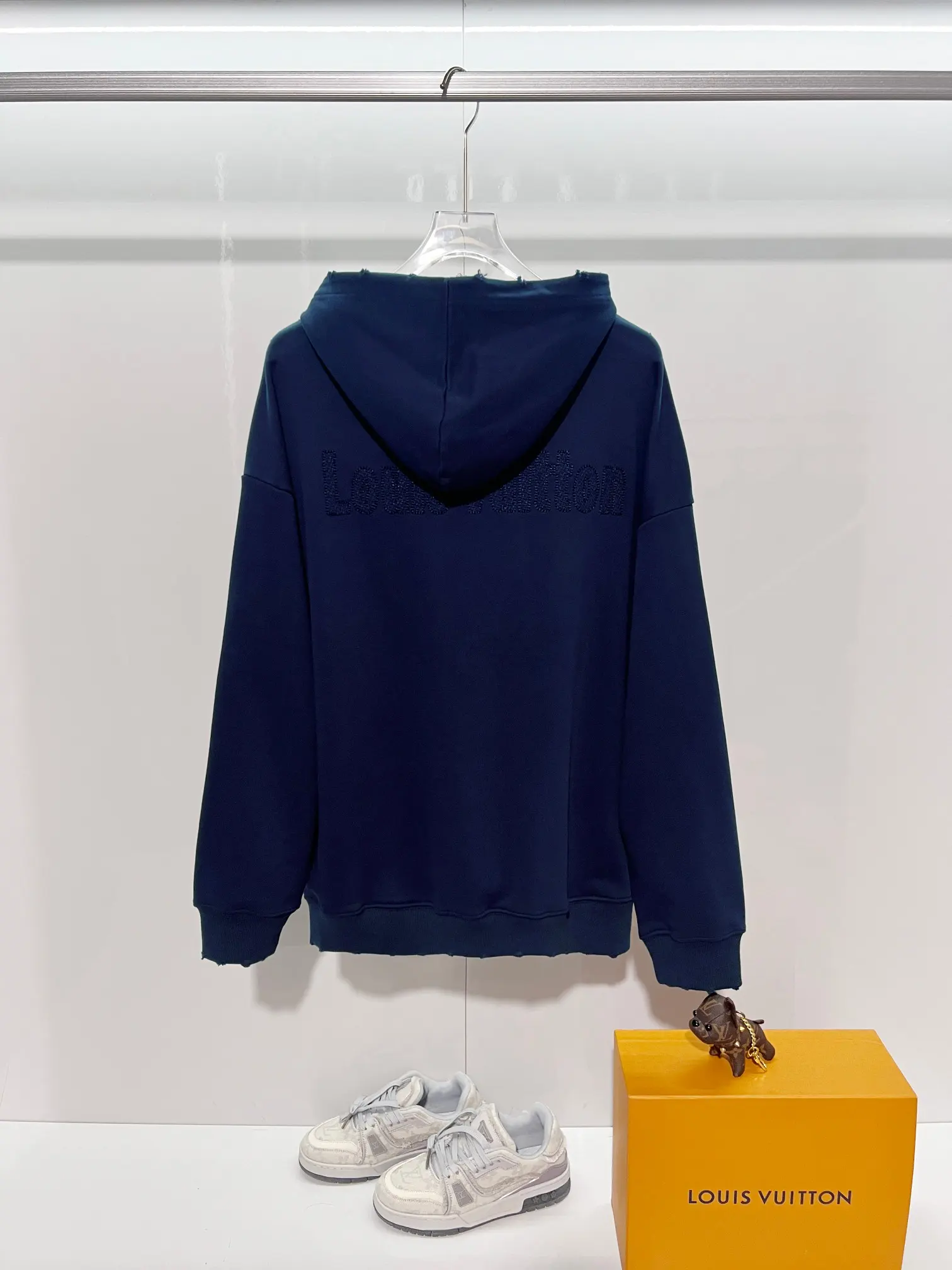 Distressed Logo Embroidery Cotton Hoodie D22024139 — view 2