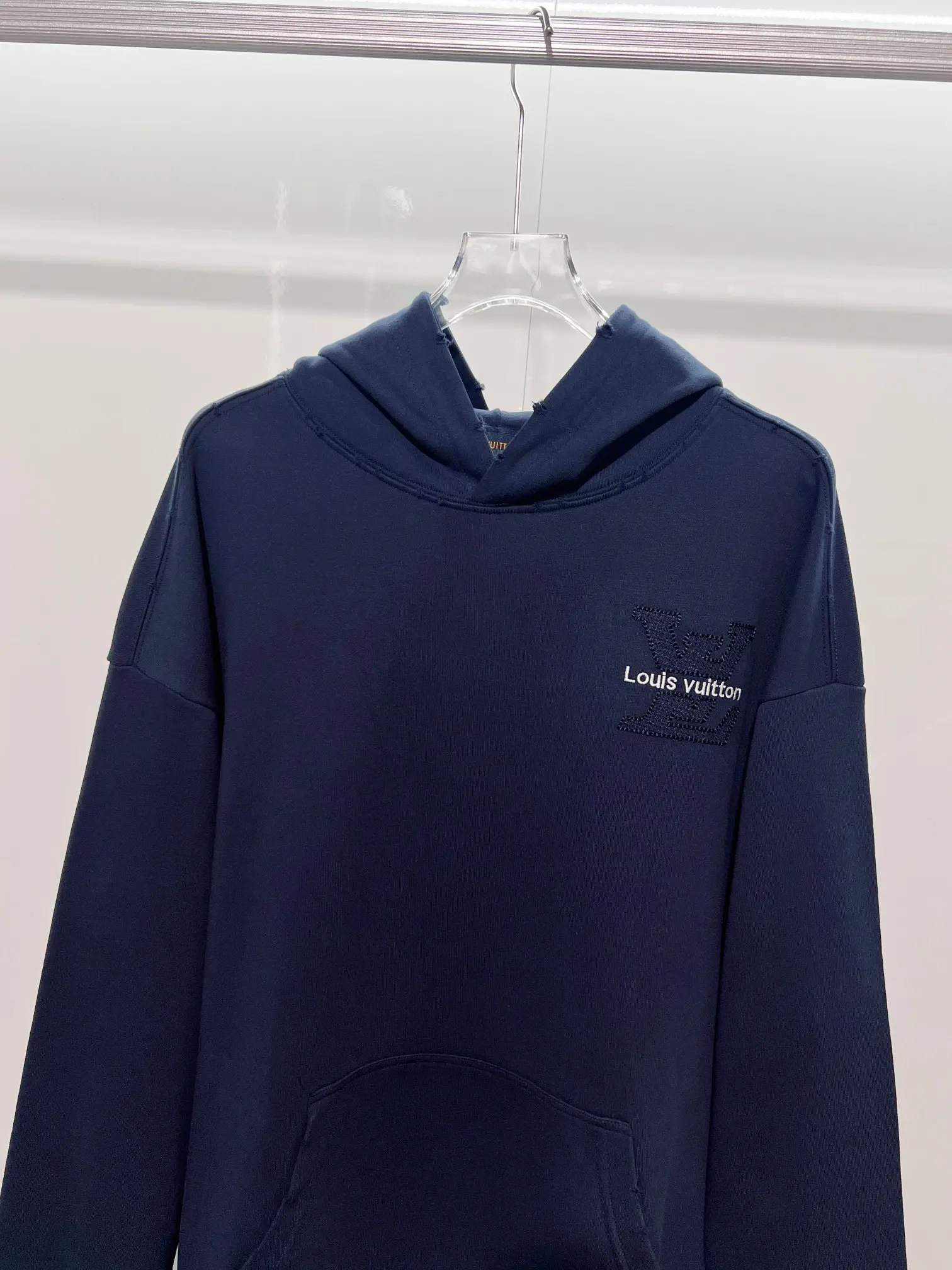 Distressed Logo Embroidery Cotton Hoodie D22024139 — view 3