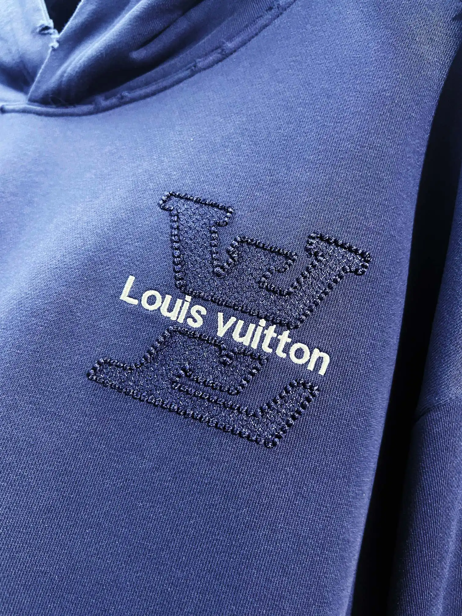 Distressed Logo Embroidery Cotton Hoodie D22024139 — view 4
