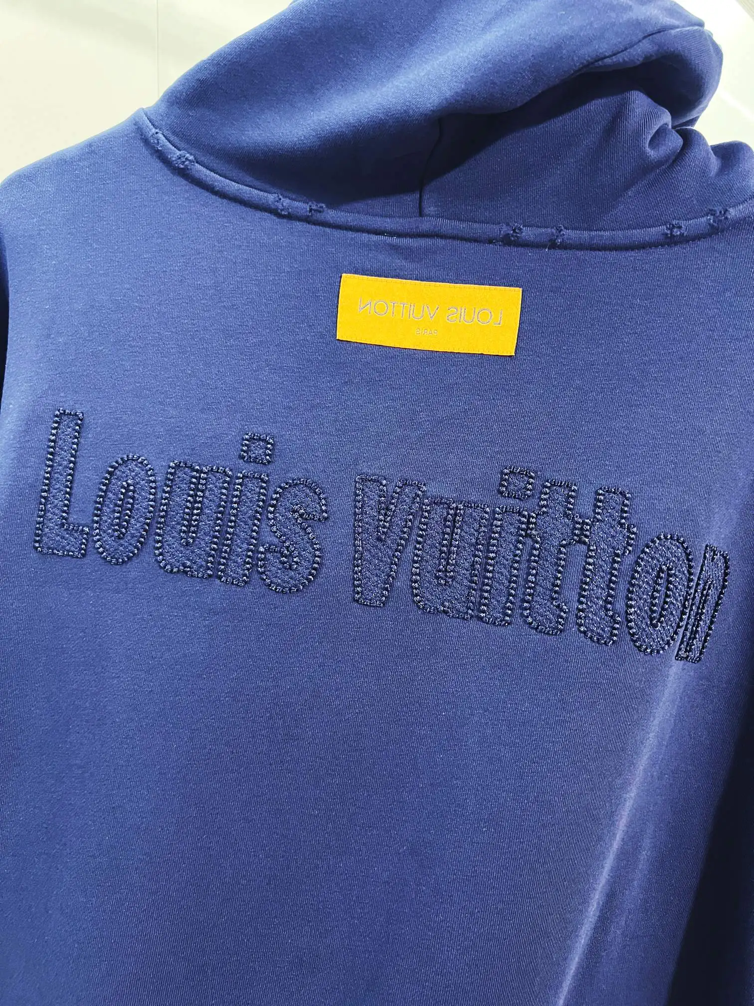 Distressed Logo Embroidery Cotton Hoodie D22024139 — view 5