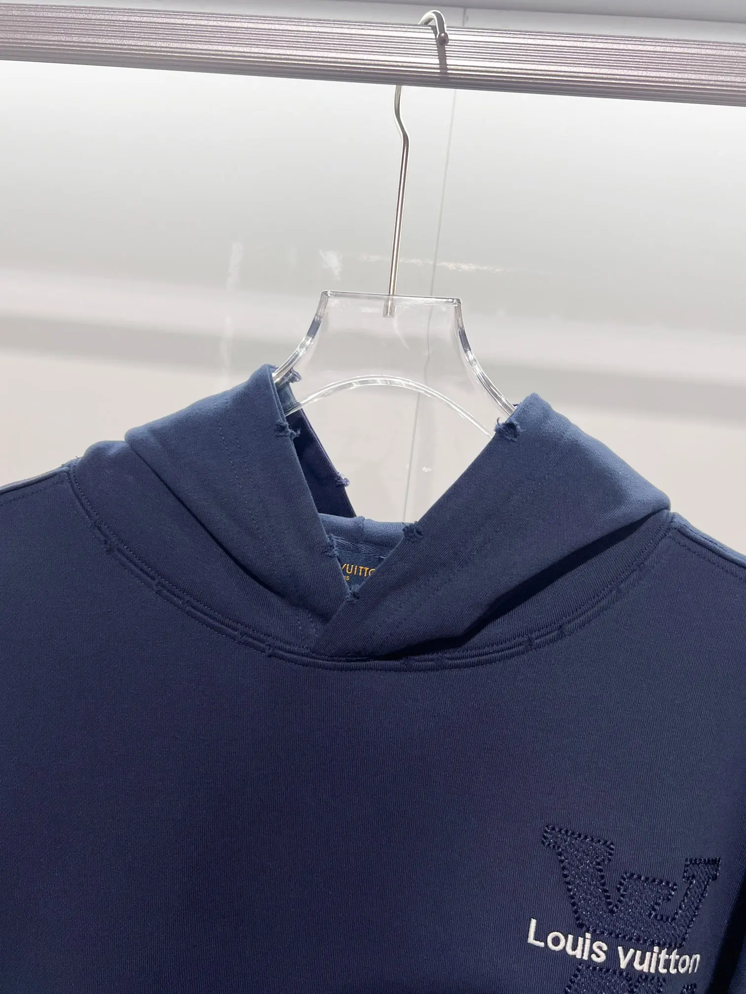Distressed Logo Embroidery Cotton Hoodie D22024139 — view 7