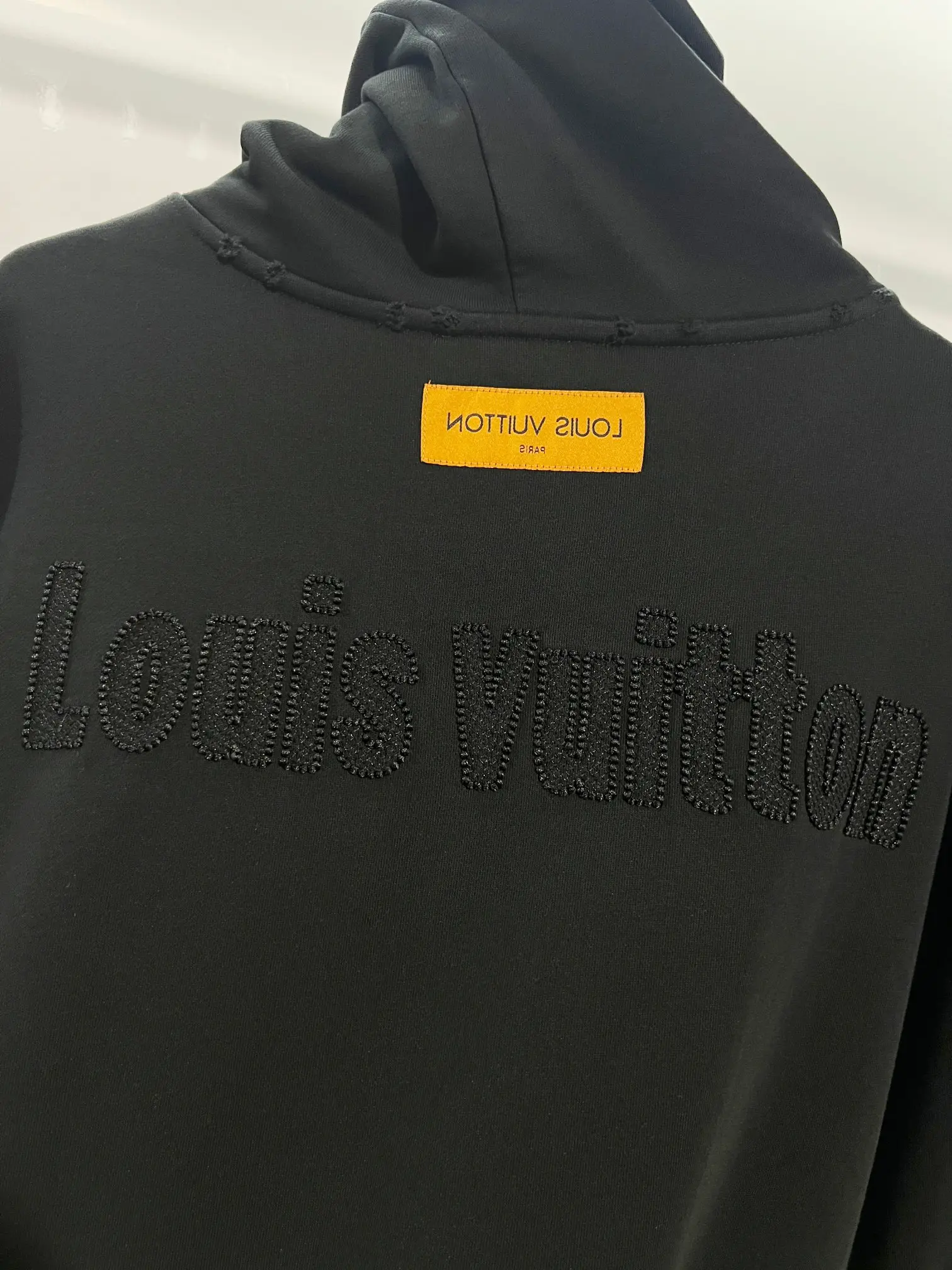 Distressed Logo Embroidered Cotton Hoodie D22024138 — view 5