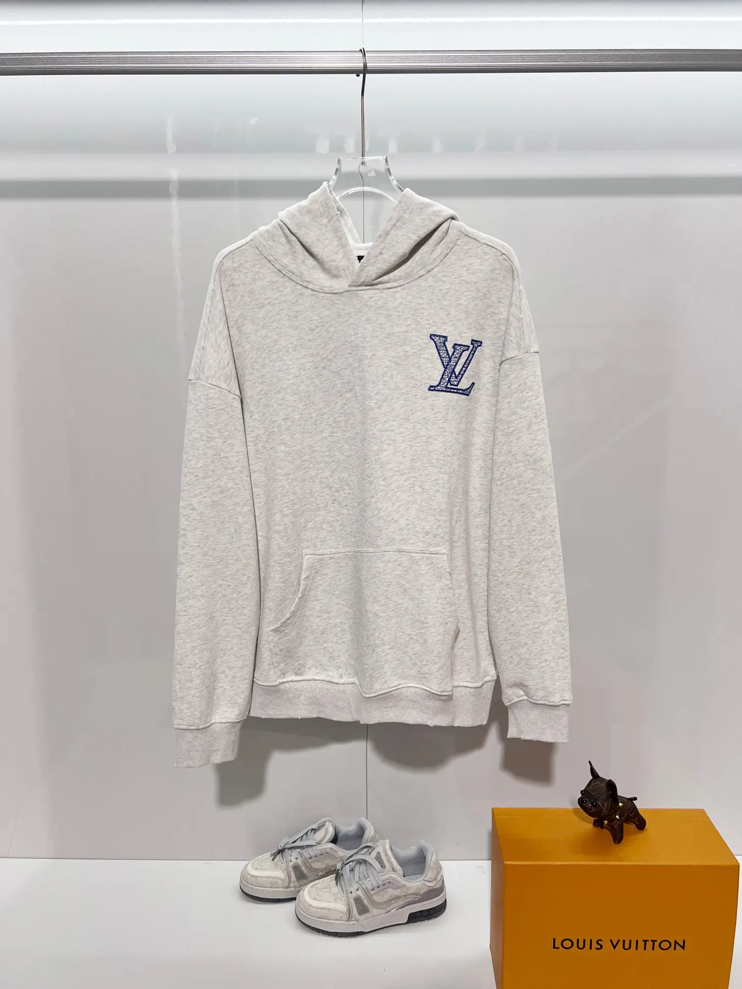 Logo Embroidered Distressed Cotton Hoodie D22024137