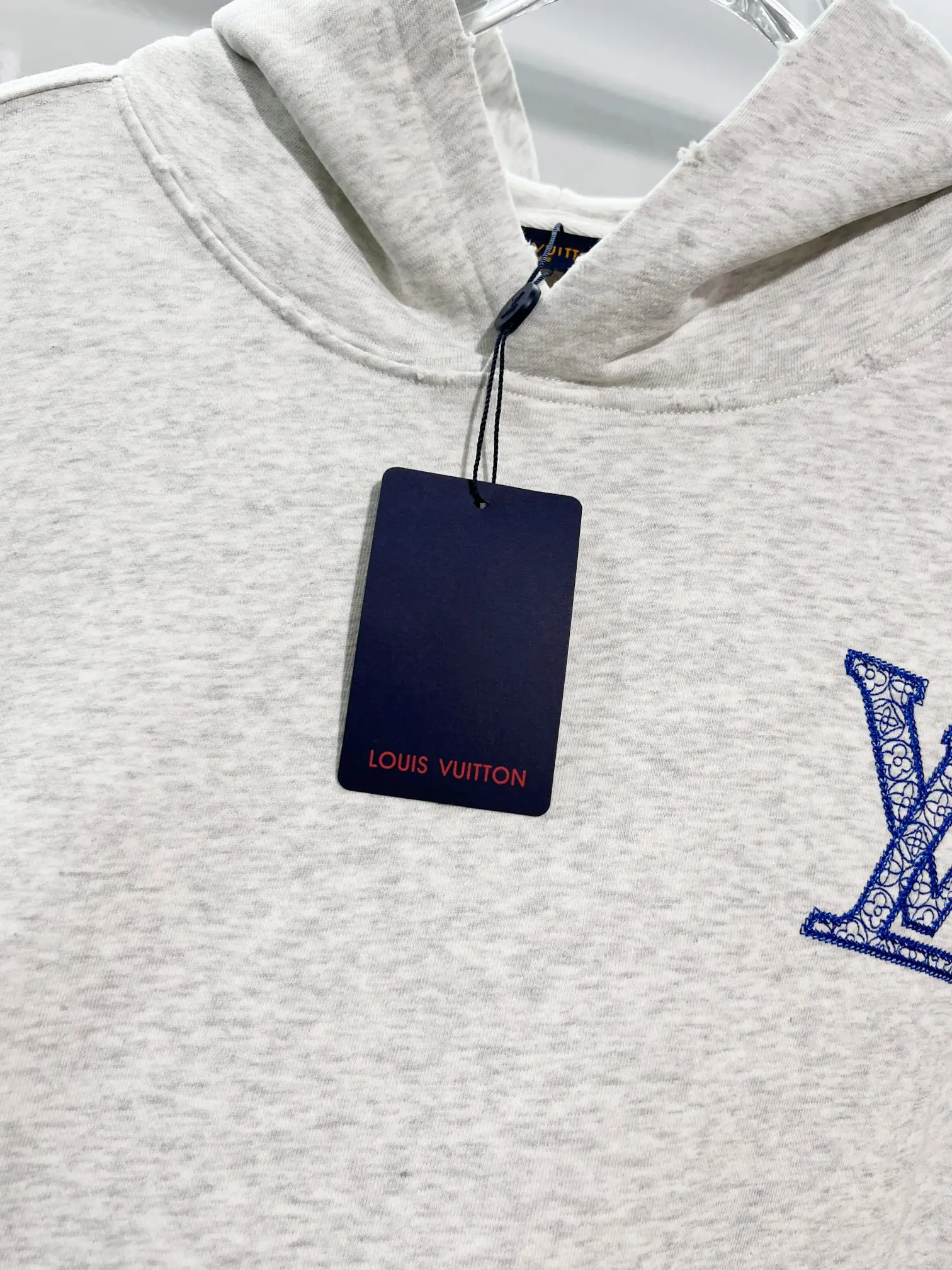 Logo Embroidered Distressed Cotton Hoodie D22024137 — view 6