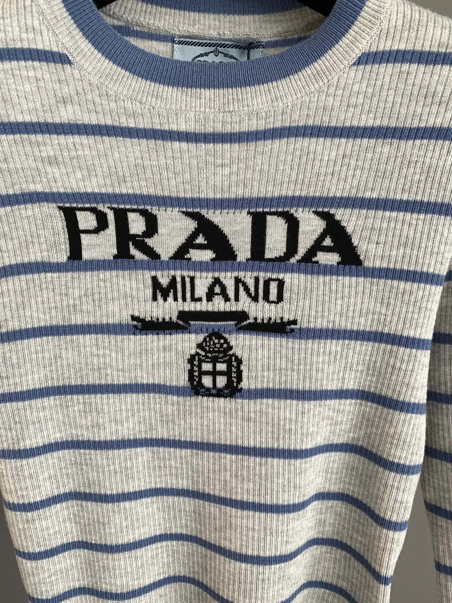 Logo Intarsia Striped Wool Knit Top D22024056 — view 7