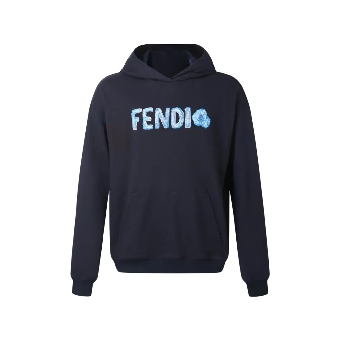 Flower Logo Embroidered Cotton Hoodie D22521340
