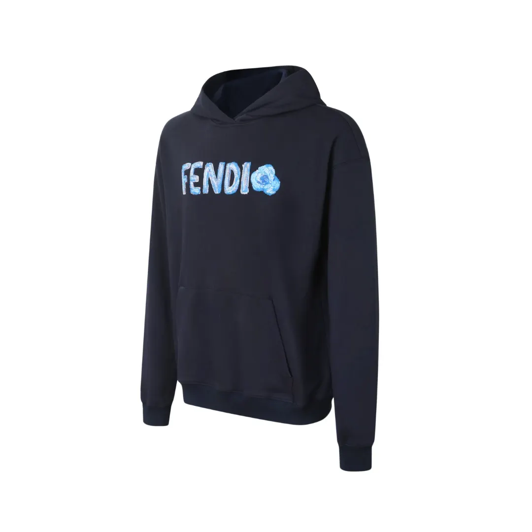 Flower Logo Embroidered Cotton Hoodie D22521340 — view 2