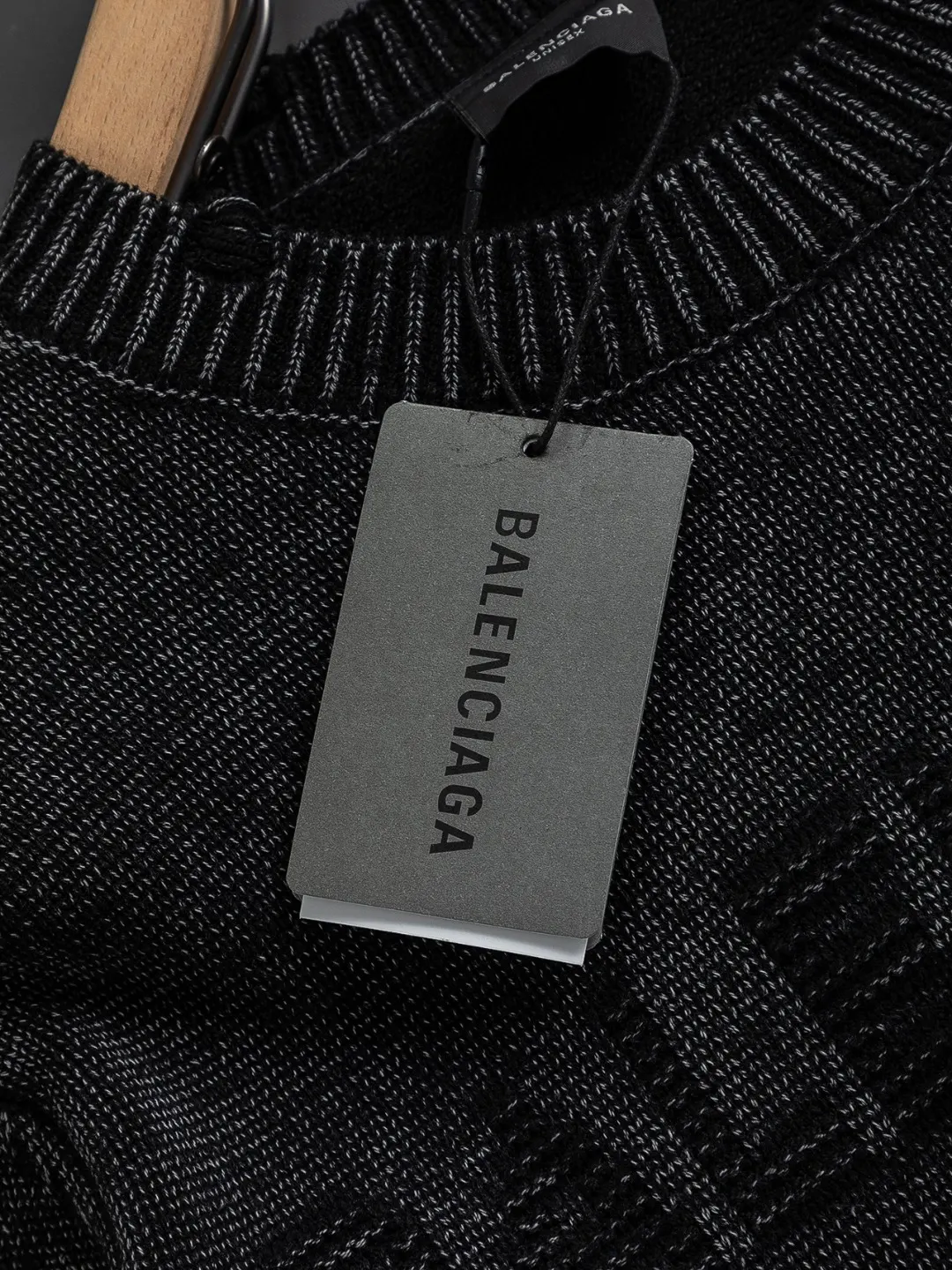 Logo-Embroidered Distressed Wool-Blend Sweater D22524039 — view 6