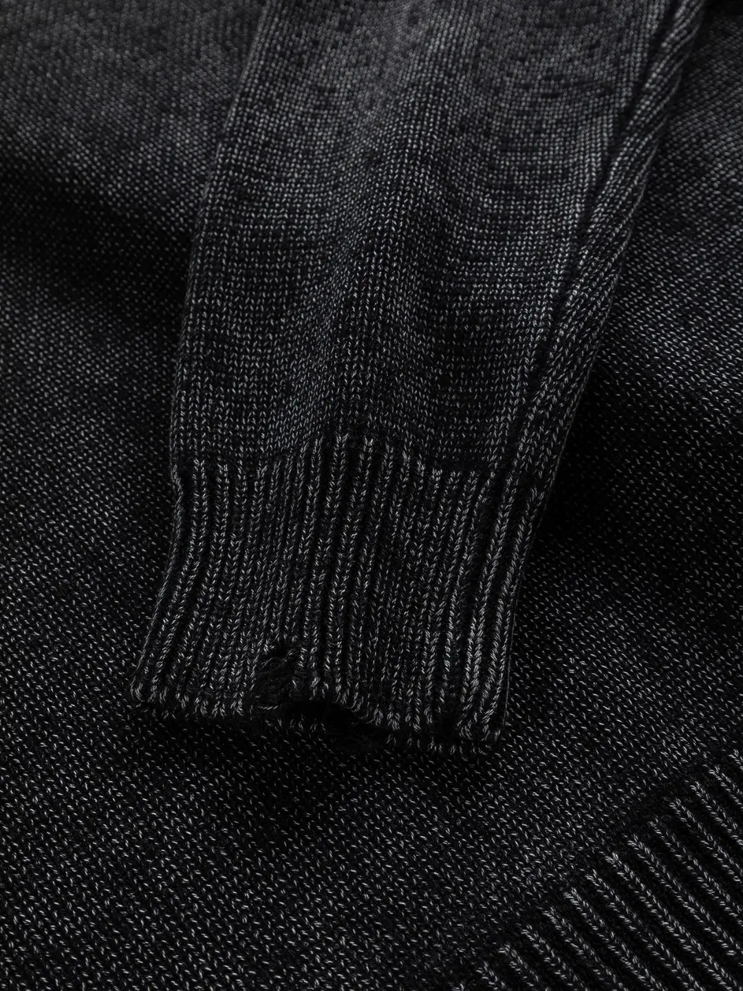 Logo-Embroidered Distressed Wool-Blend Sweater D22524039 — view 8