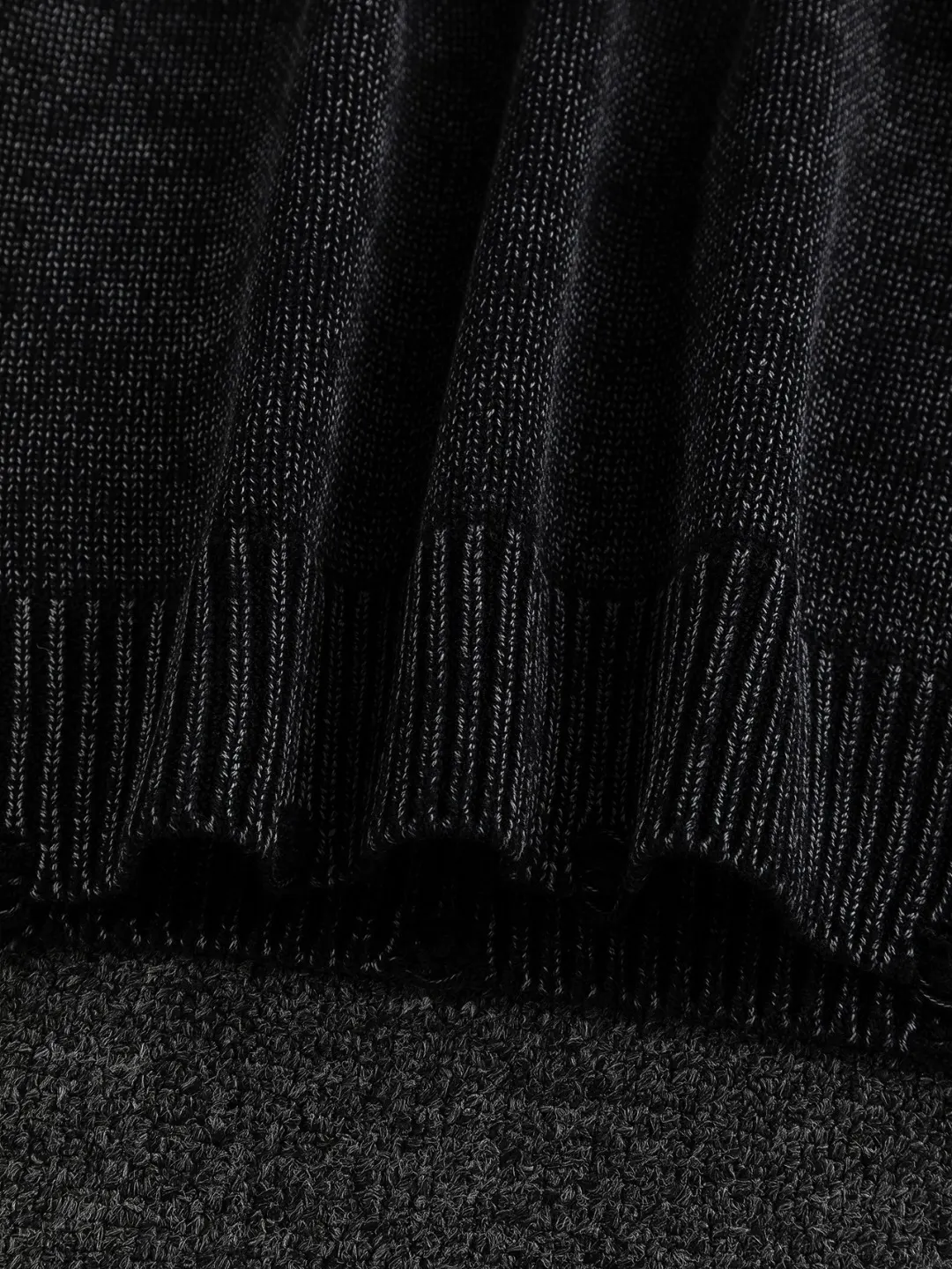 Logo-Embroidered Distressed Wool-Blend Sweater D22524039 — view 9