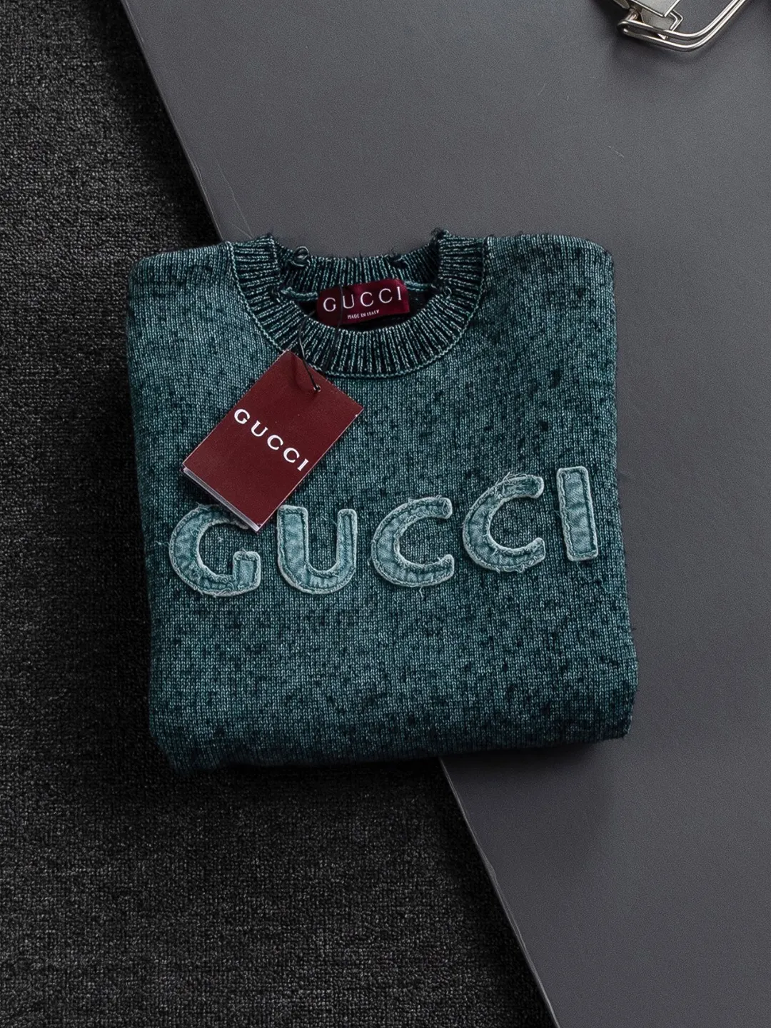 Logo-Embroidered Wool and Cashmere-Blend Sweater D22524115 — view 10
