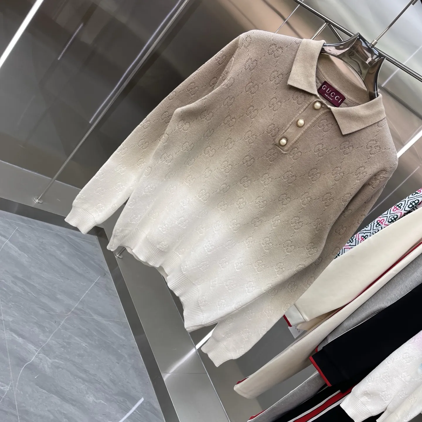 GG Monogram Ombré Polo Sweater D22524659 — view 2