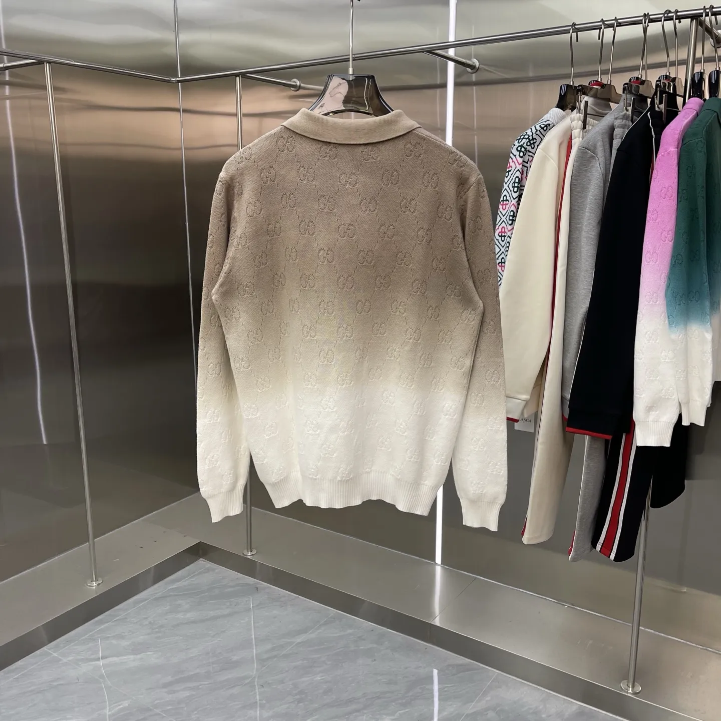 GG Monogram Ombré Polo Sweater D22524659 — view 7