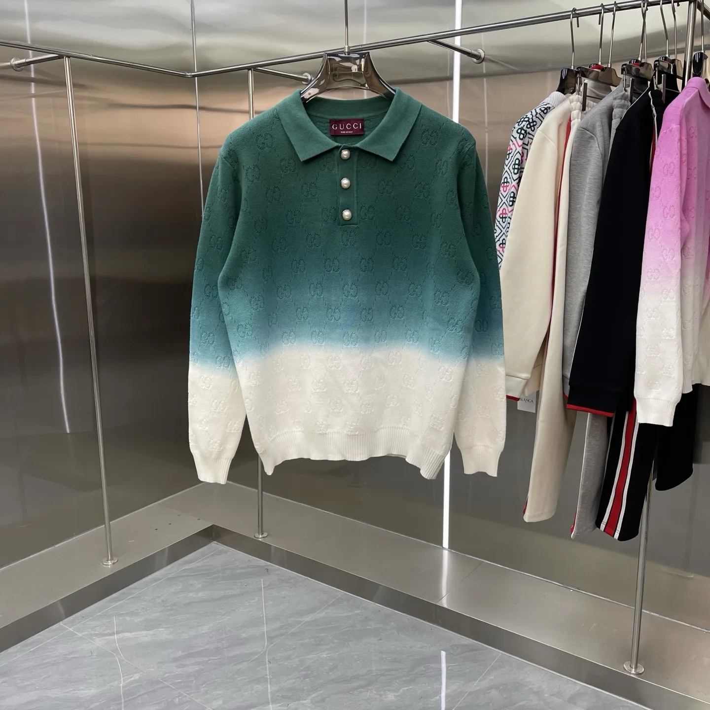 GG Monogram Tie-Dye Polo Sweater D22524660