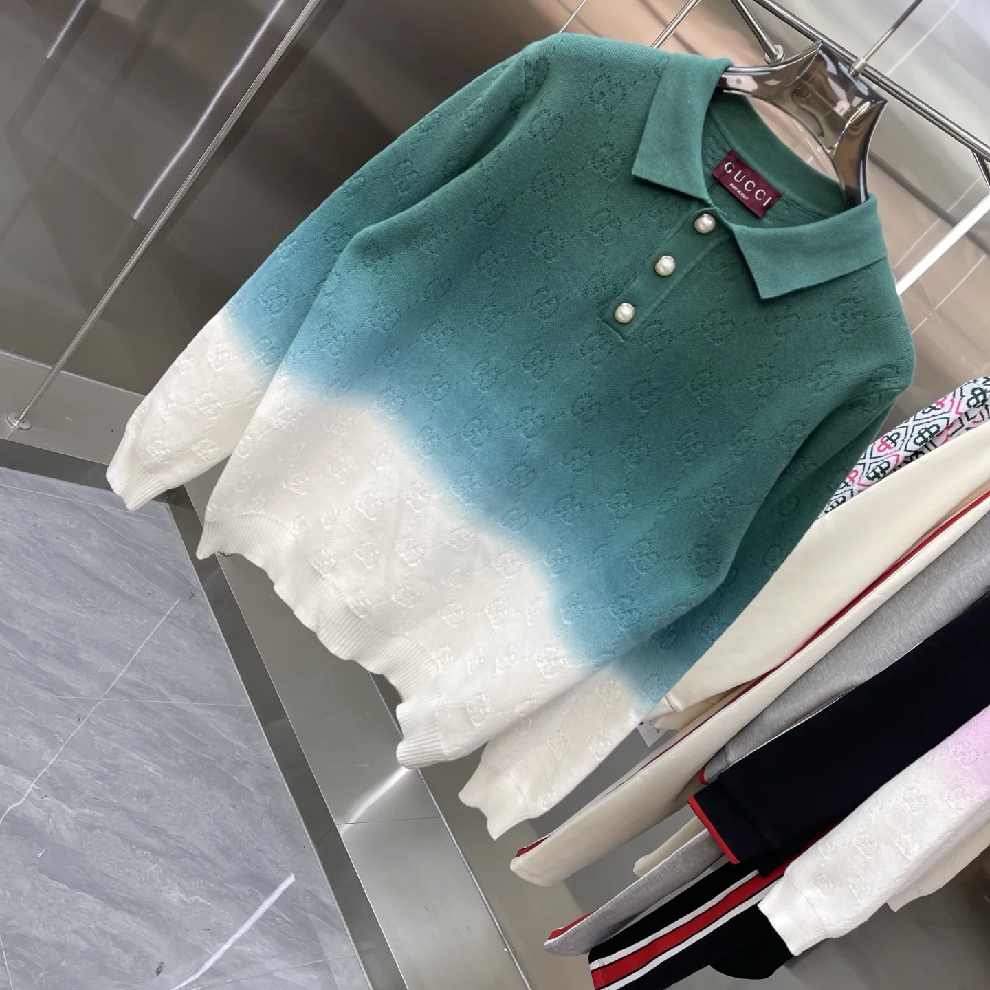 GG Monogram Tie-Dye Polo Sweater D22524660 — view 2