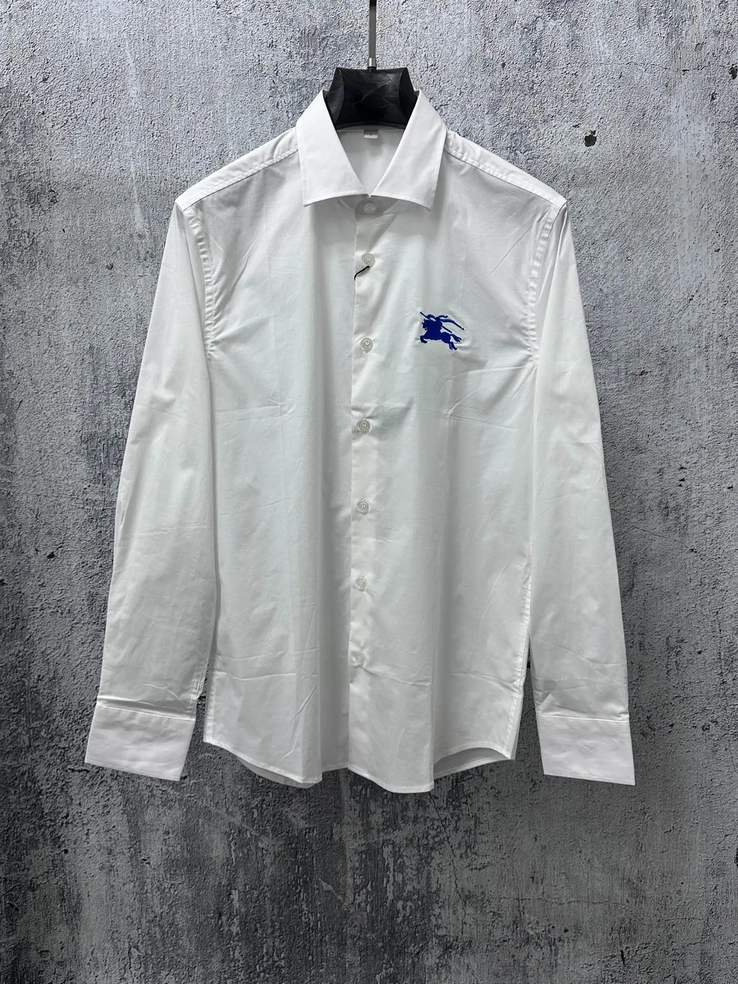 Embroidered Knight Logo Cotton-Blend Shirt D22524866