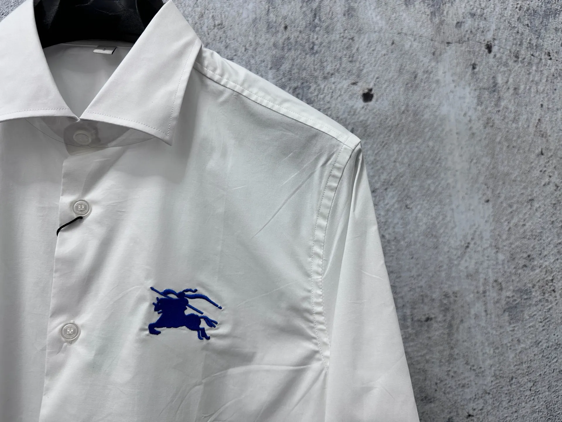 Embroidered Knight Logo Cotton-Blend Shirt D22524866 — view 3