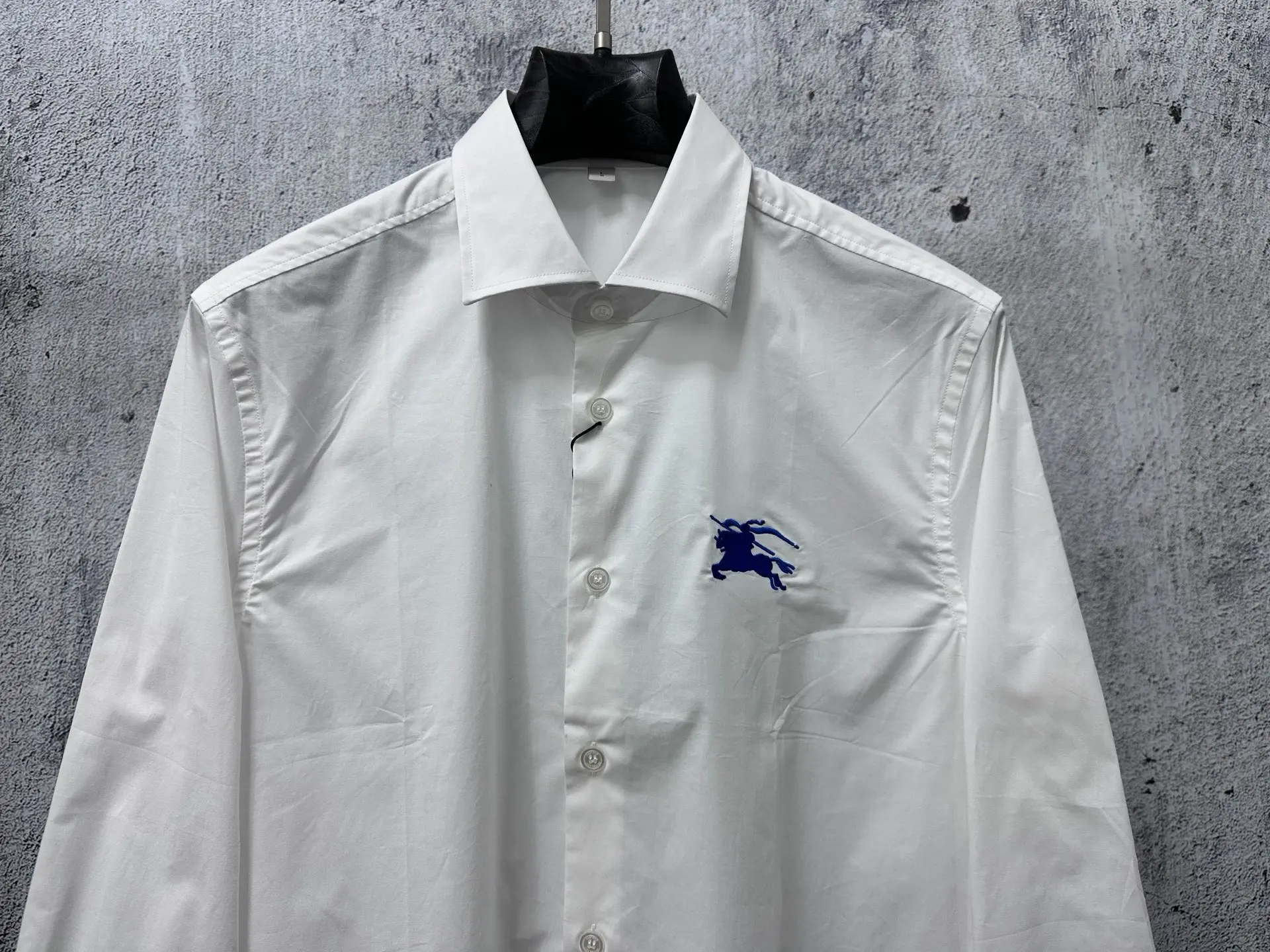 Embroidered Knight Logo Cotton-Blend Shirt D22524866 — view 5