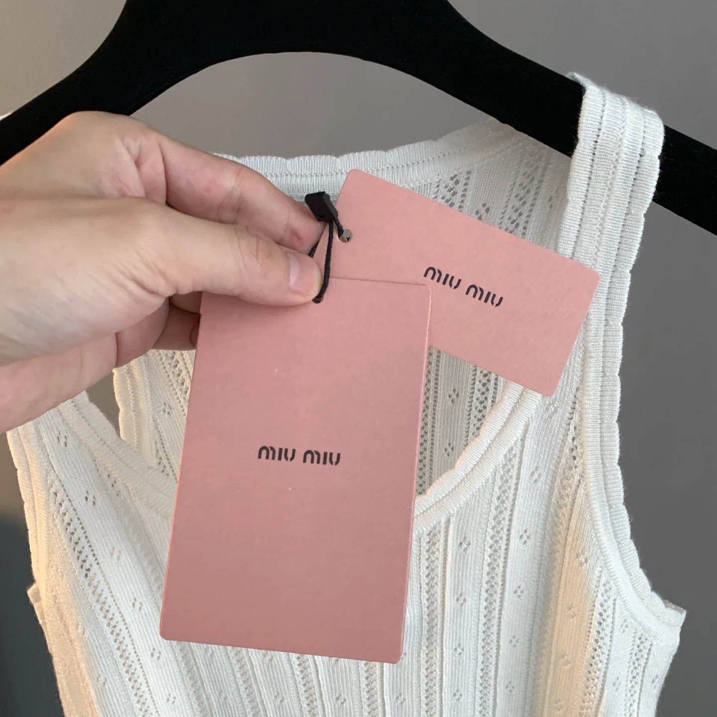 Logo-Patch Pointelle-Knit Cashmere-Blend Tank Top D22524196 — view 5