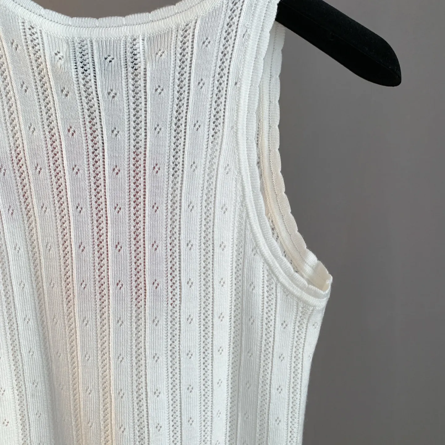 Logo-Patch Pointelle-Knit Cashmere-Blend Tank Top D22524196 — view 7