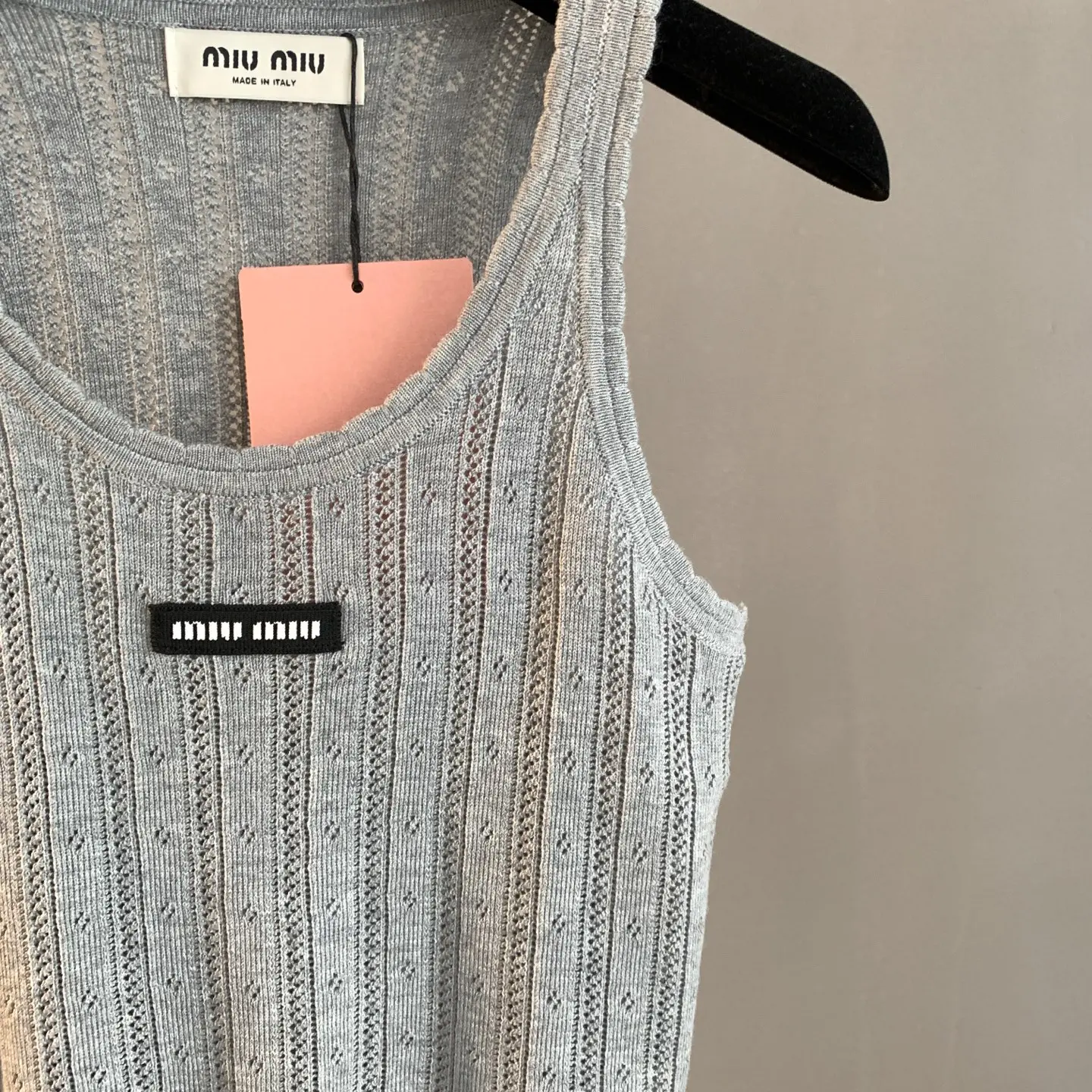 Logo-Patch Pointelle-Knit Cashmere-Blend Tank Top D22524195 — view 6