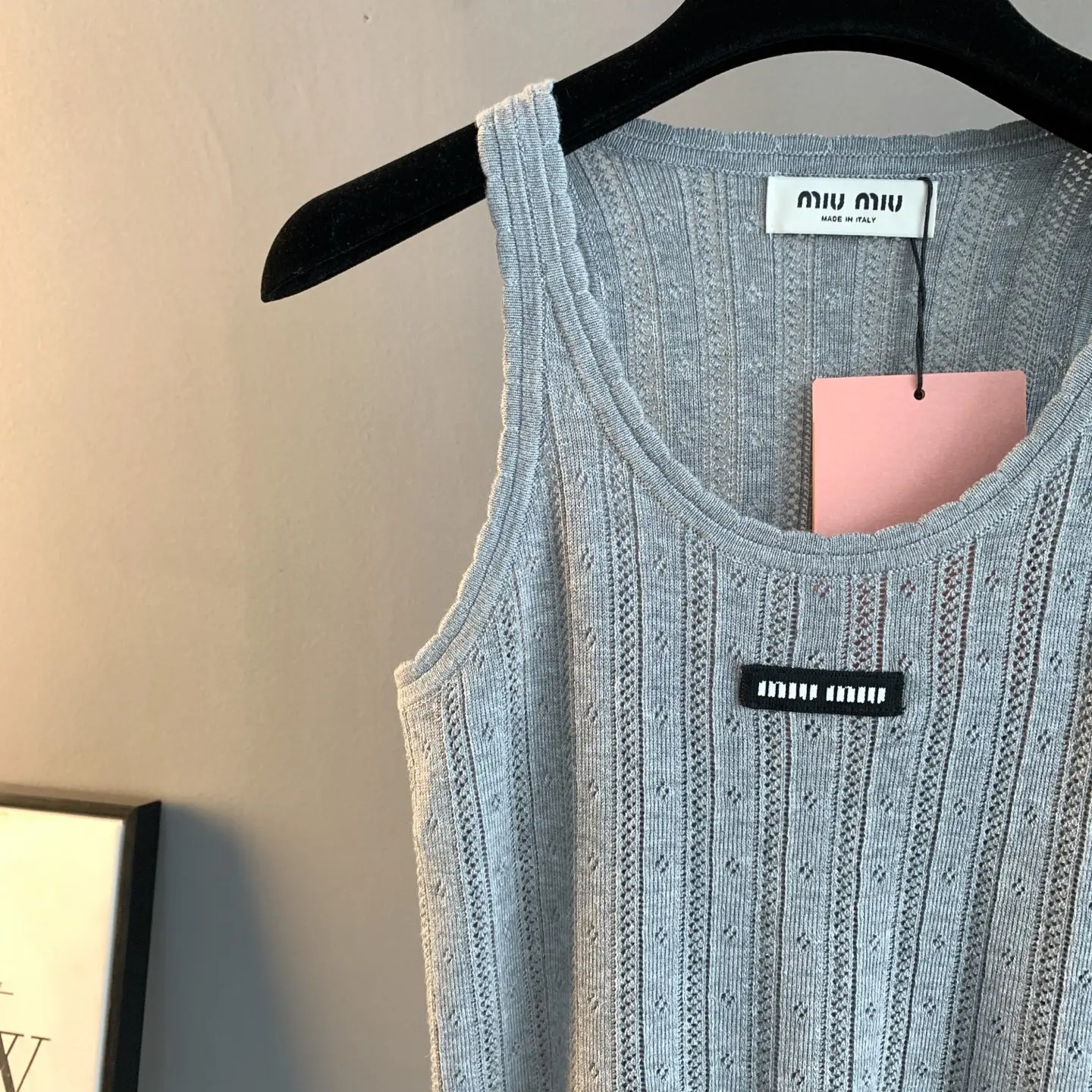 Logo-Patch Pointelle-Knit Cashmere-Blend Tank Top D22524195 — view 7