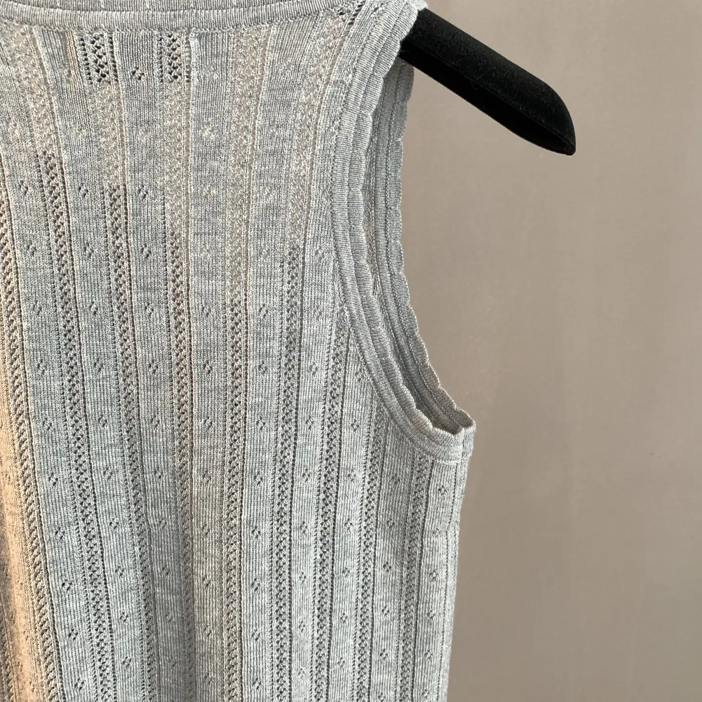 Logo-Patch Pointelle-Knit Cashmere-Blend Tank Top D22524195 — view 8