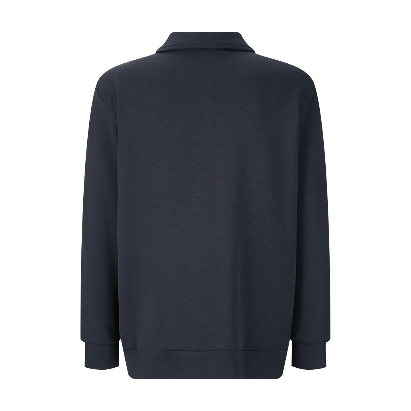Leather-Trimmed Quarter-Zip Polo Sweatshirt D23024771 — view 2
