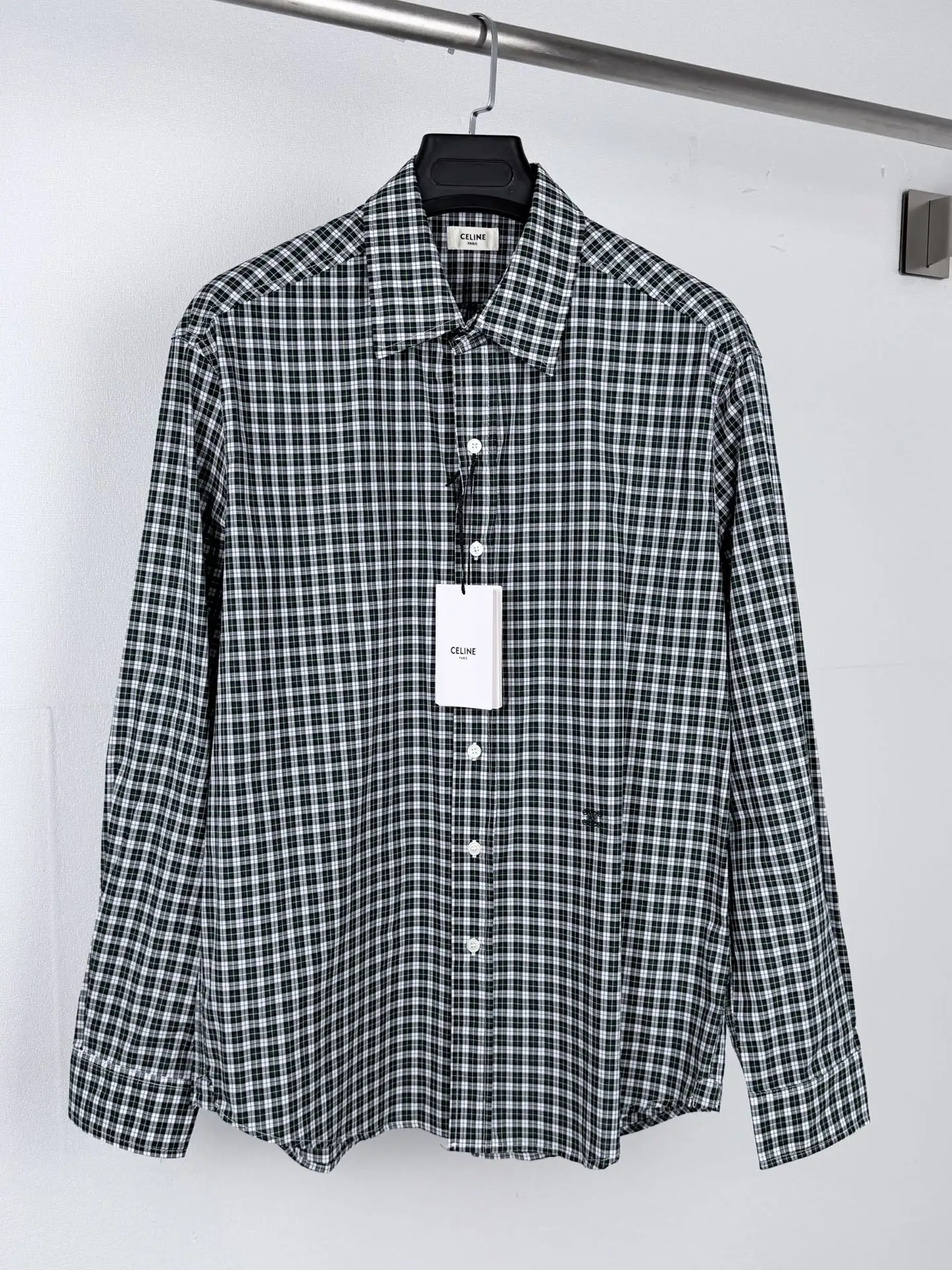 Logo-Embroidered Checked Cotton Poplin Shirt D23021300